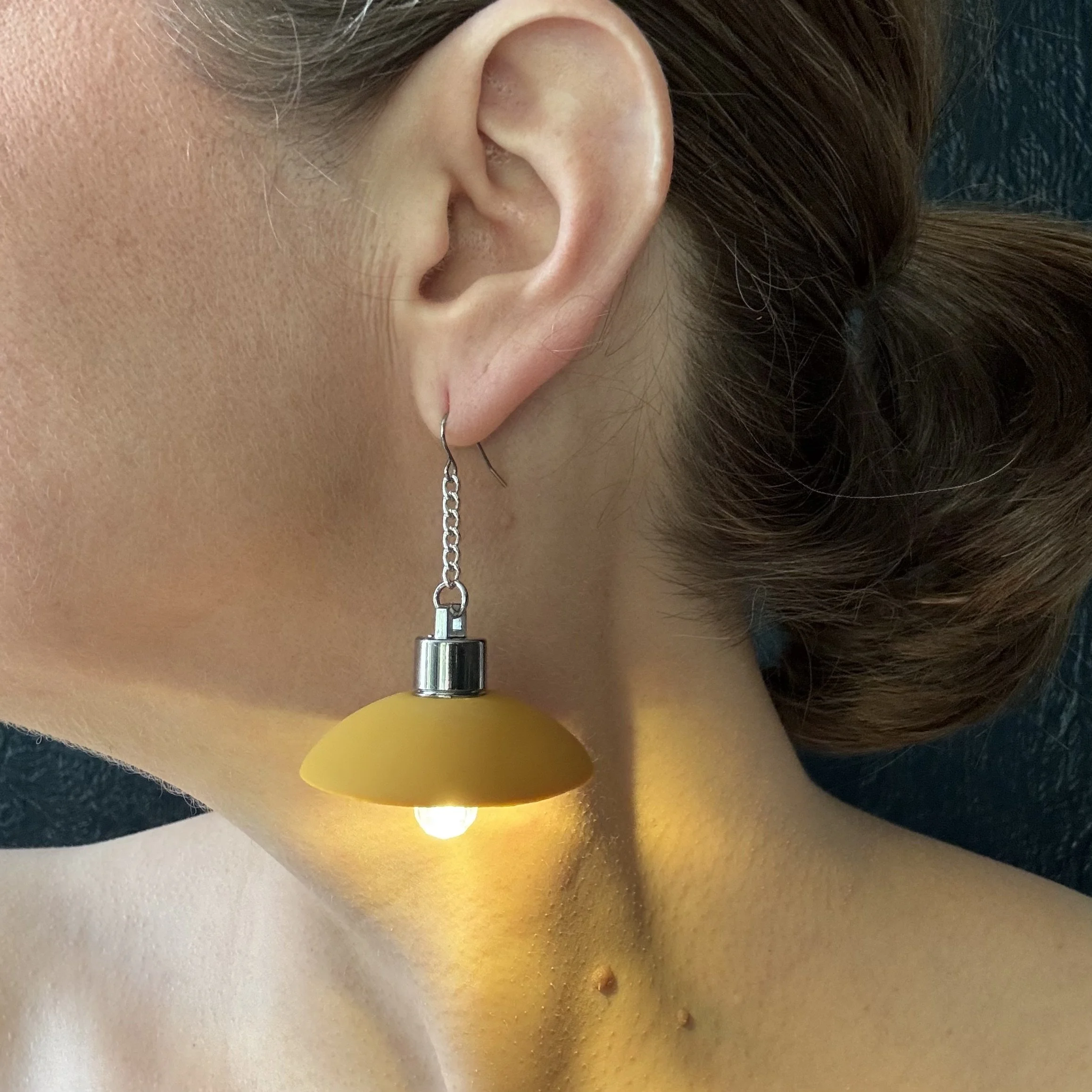 Mustard Dome Illuminated Earrings