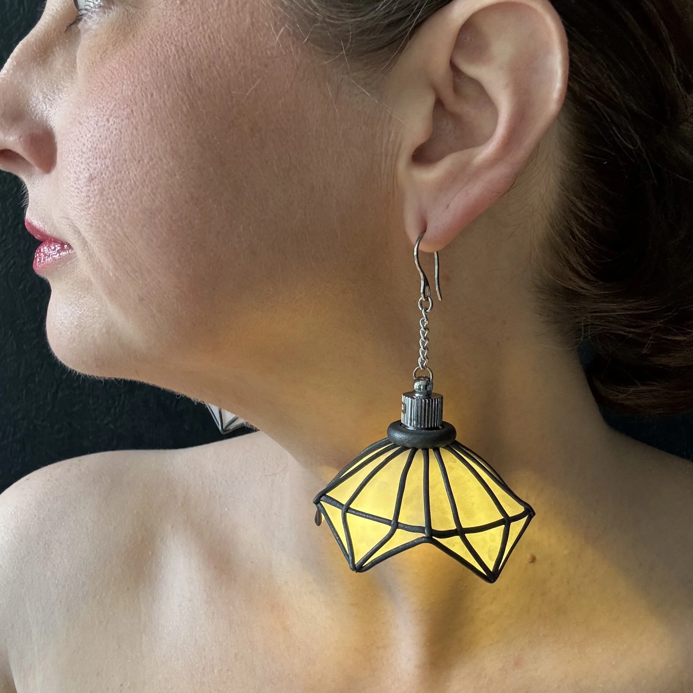 Stained Glass Illuminated Chandeliearring # 11