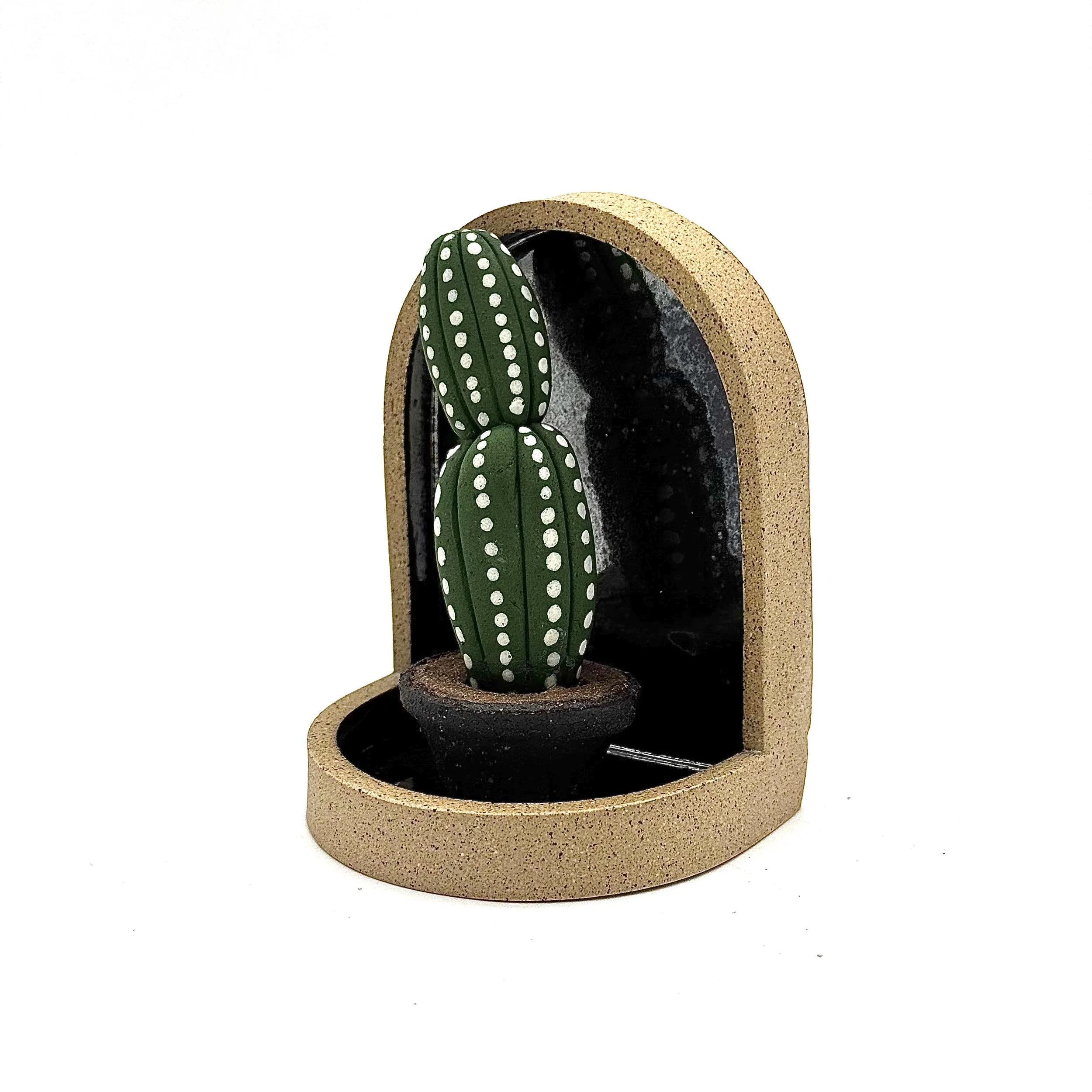 64- Wall Hanging Arch with Large Cactus