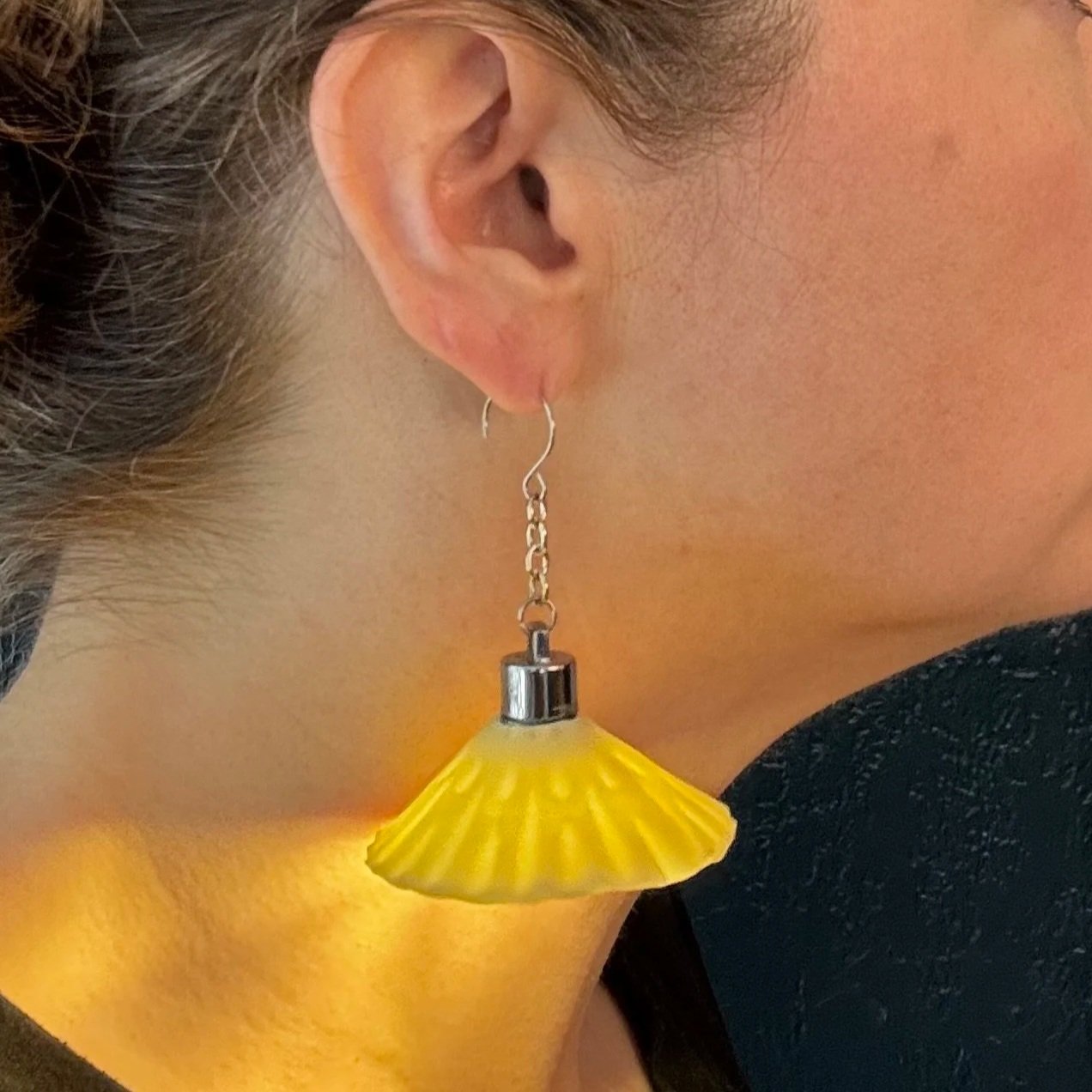4- Ready-to-Ship  Glow in the Dark Lamp Shade Illuminated Earrings