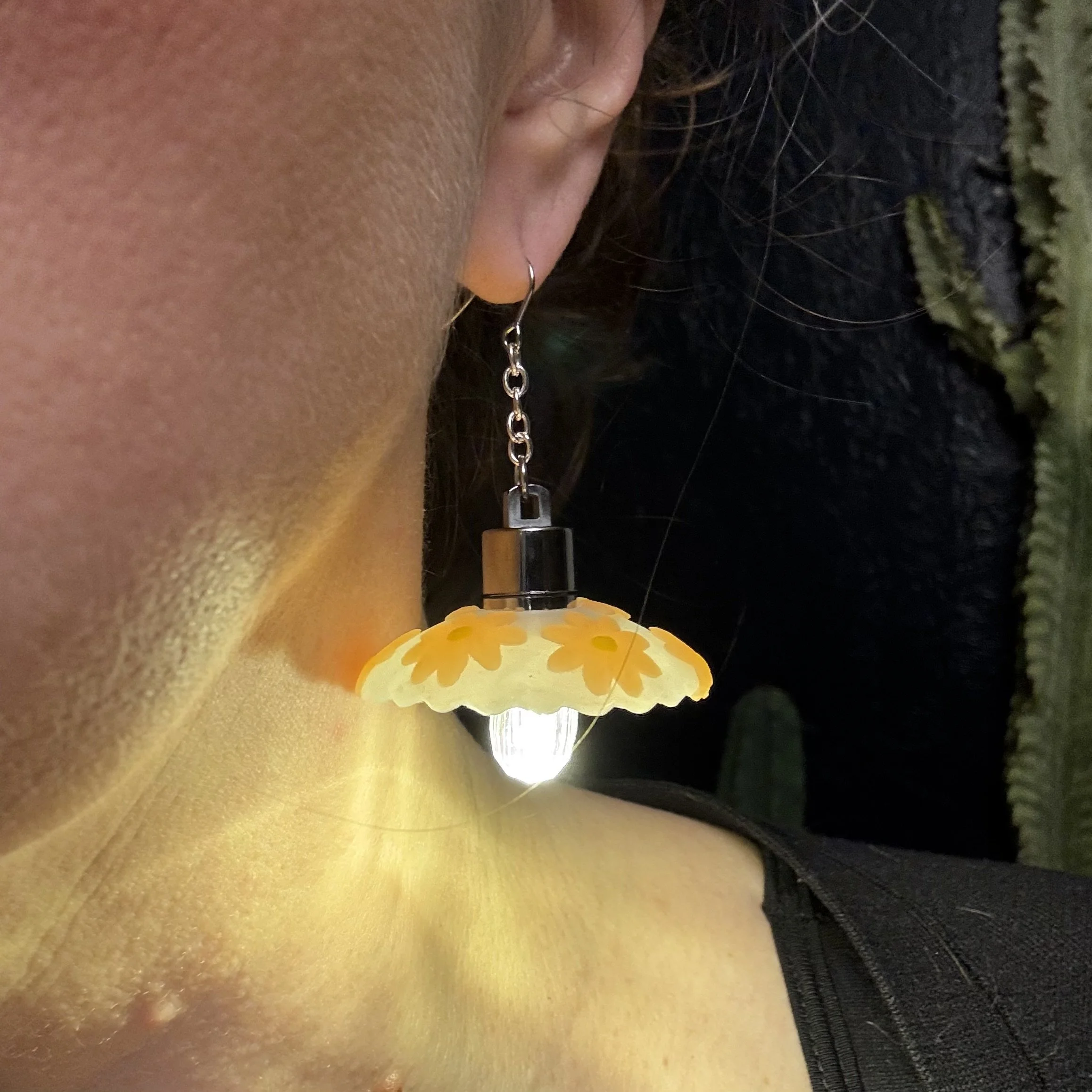 Orange Flower Illuminated Earrings 14