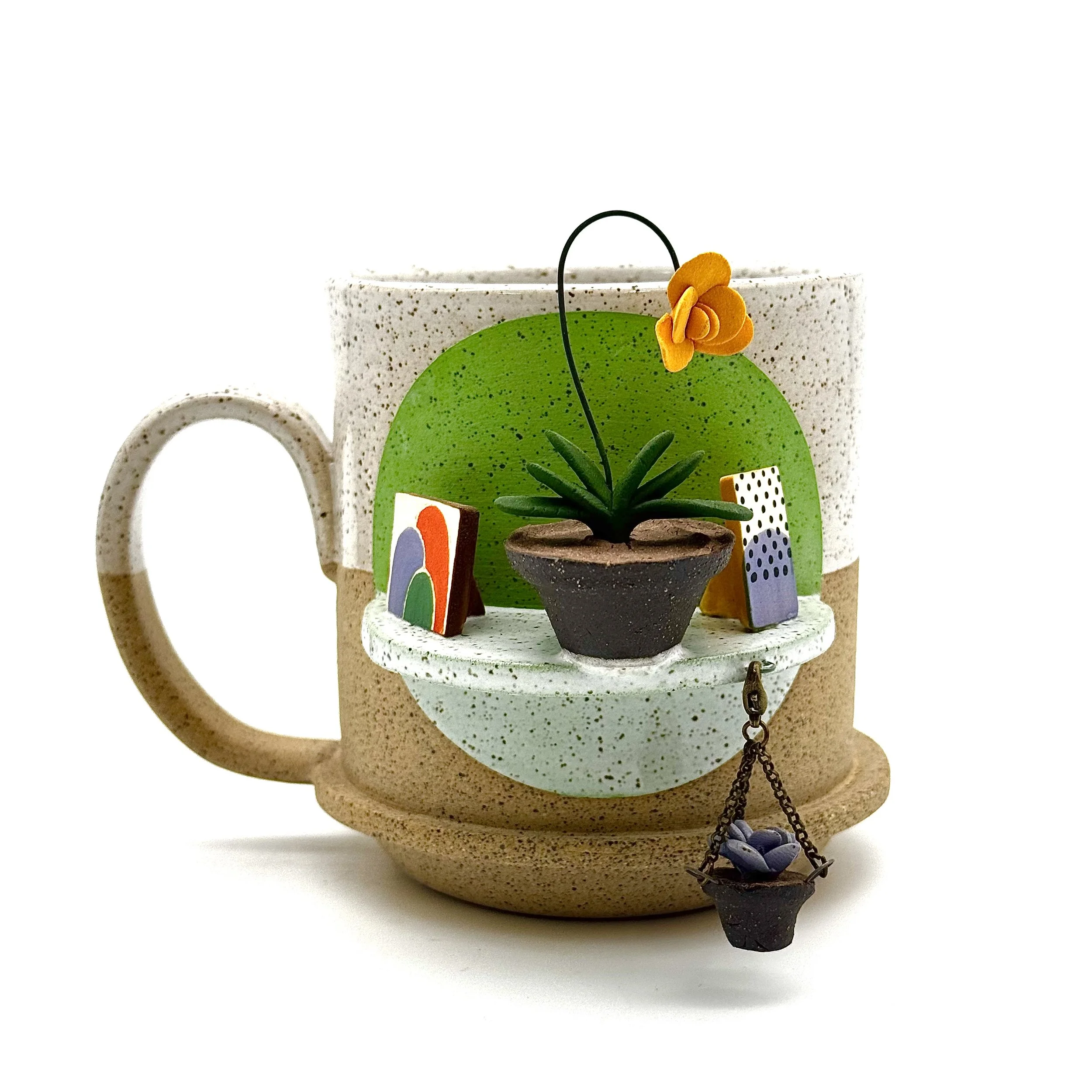 42- Minimal Shape Mug with Green Circle (most suitable for right handed drinkers) (Copy)