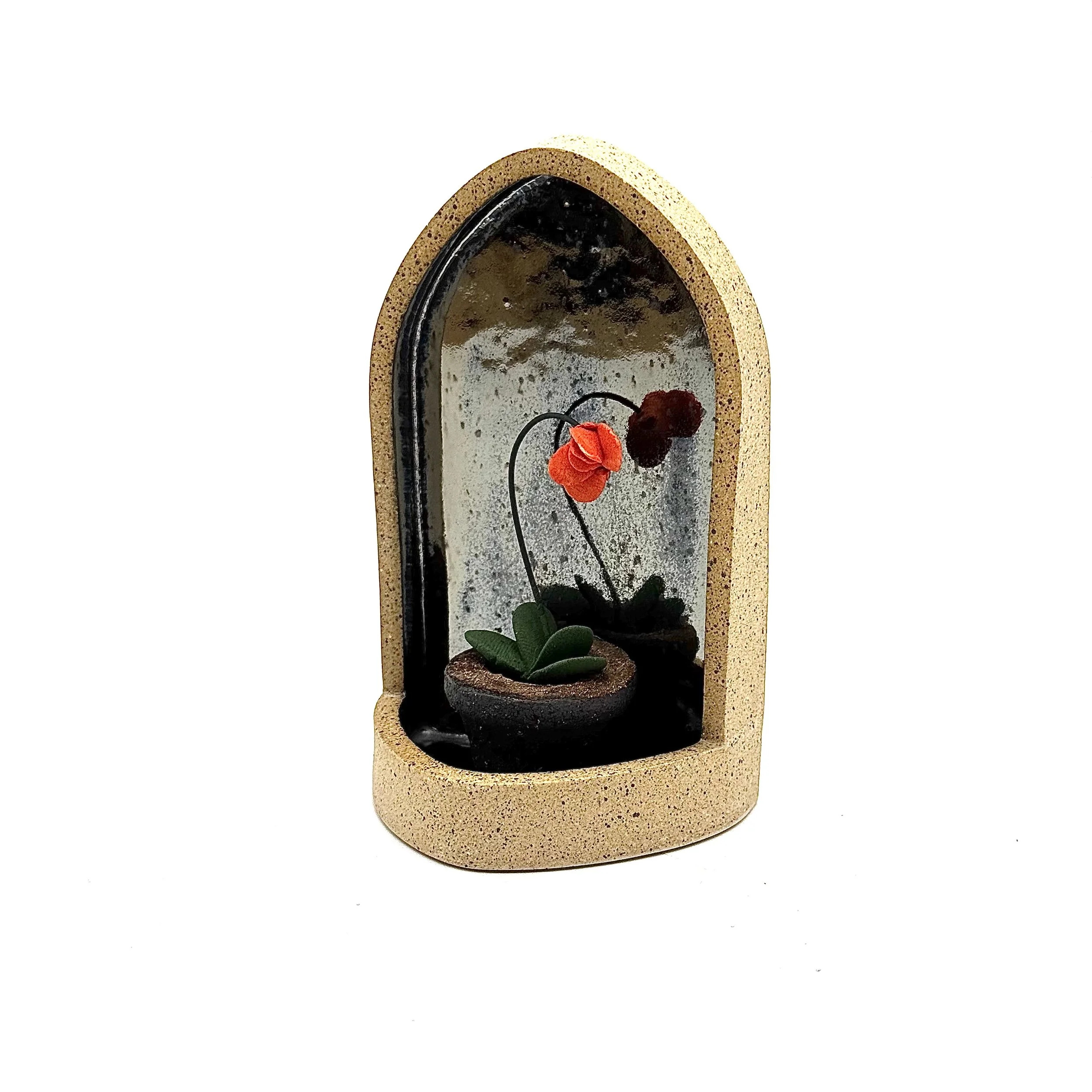 98- Large Gothic Wall Hanging Arch with 6 Petal Orchid