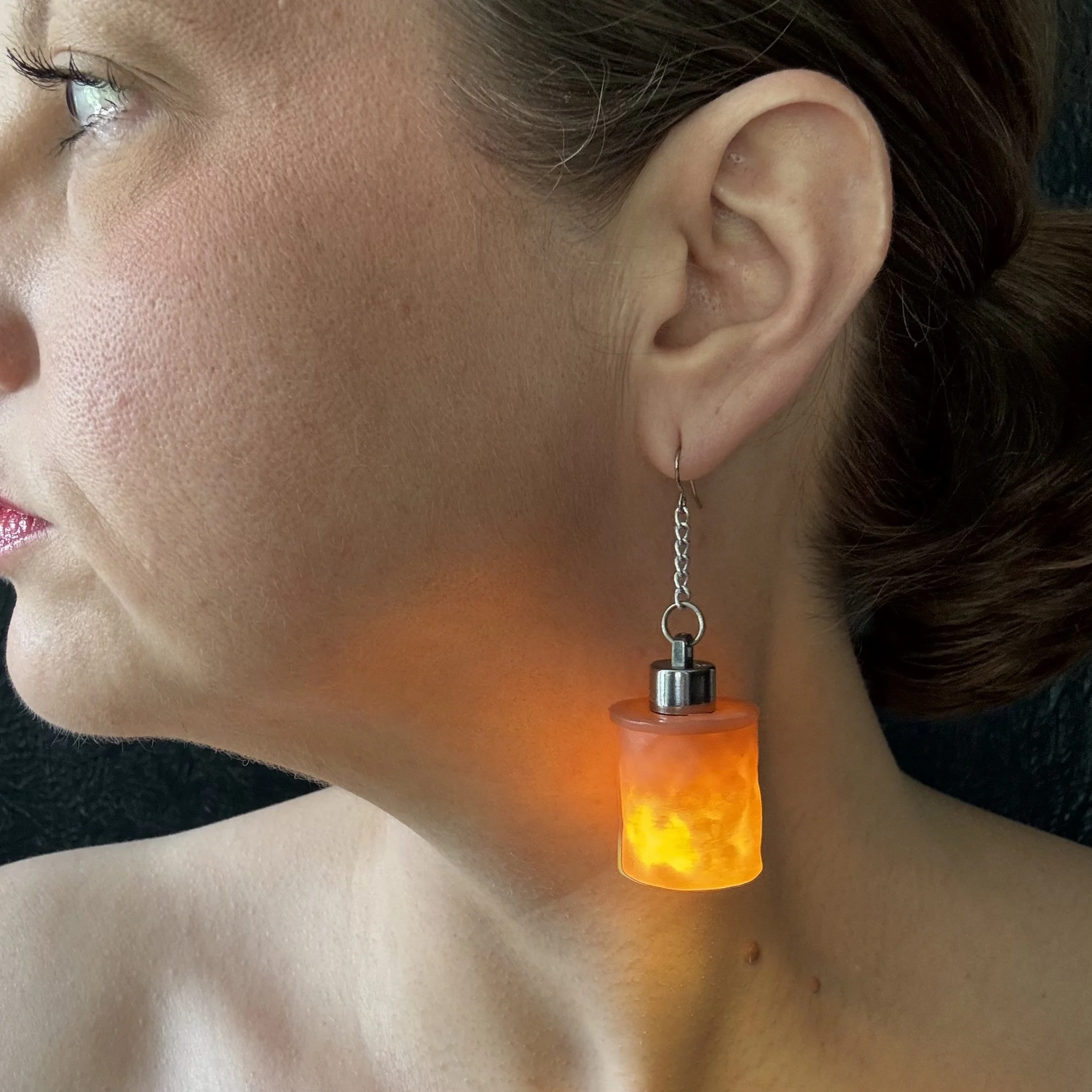 Tiny Cylinder Illuminated Earrings