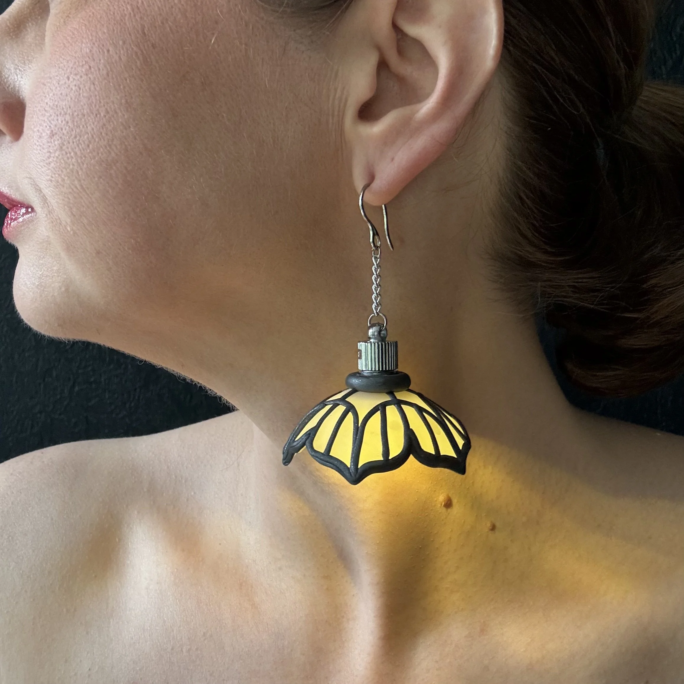 Stained Glass Illuminated Chandeliearring # 19