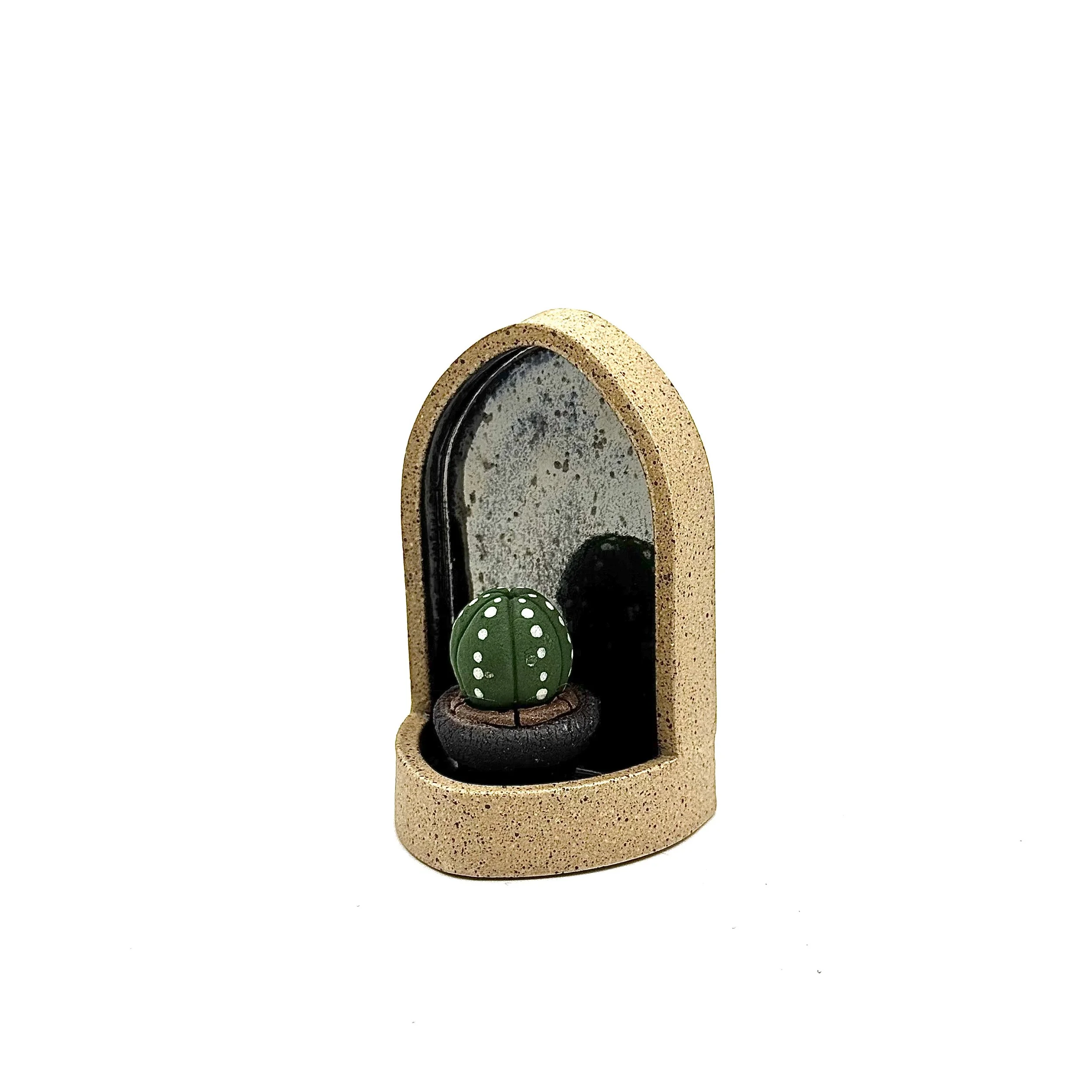 94- Small Gothic Wall Hanging Arch with Barrel Cactus
