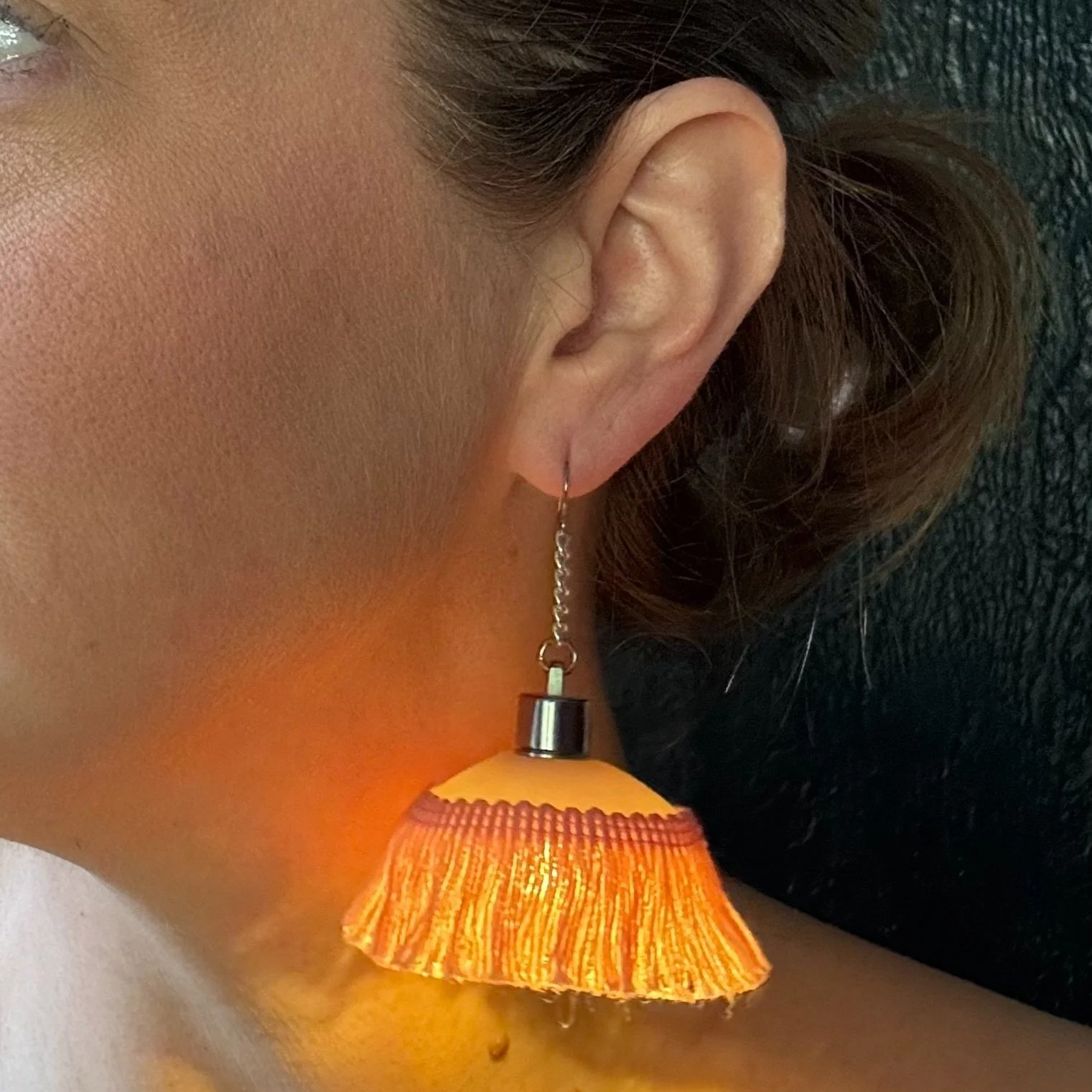 Fringe Lamp Shade Pendant Earrings 2