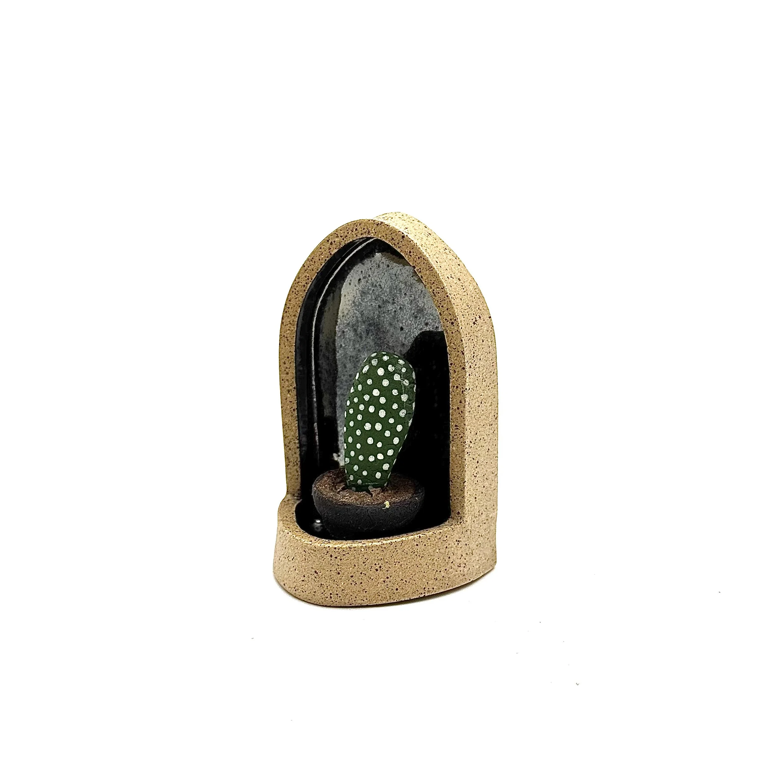 93- Small Gothic Wall Hanging Arch with Prickly Pear Cactus