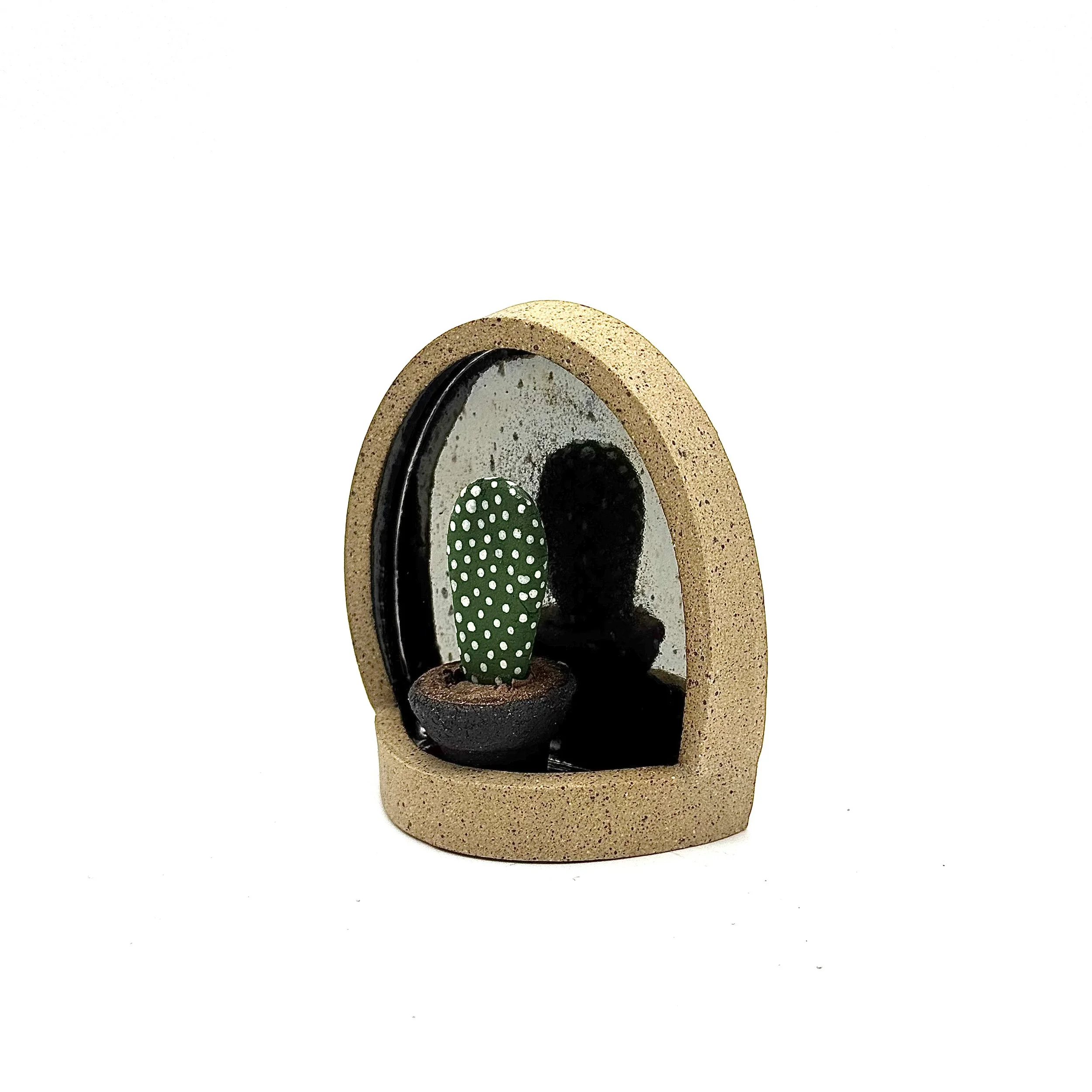 78- Small Tapered Parabolic Wall Hanging Arch with Prickly Pear Cactus