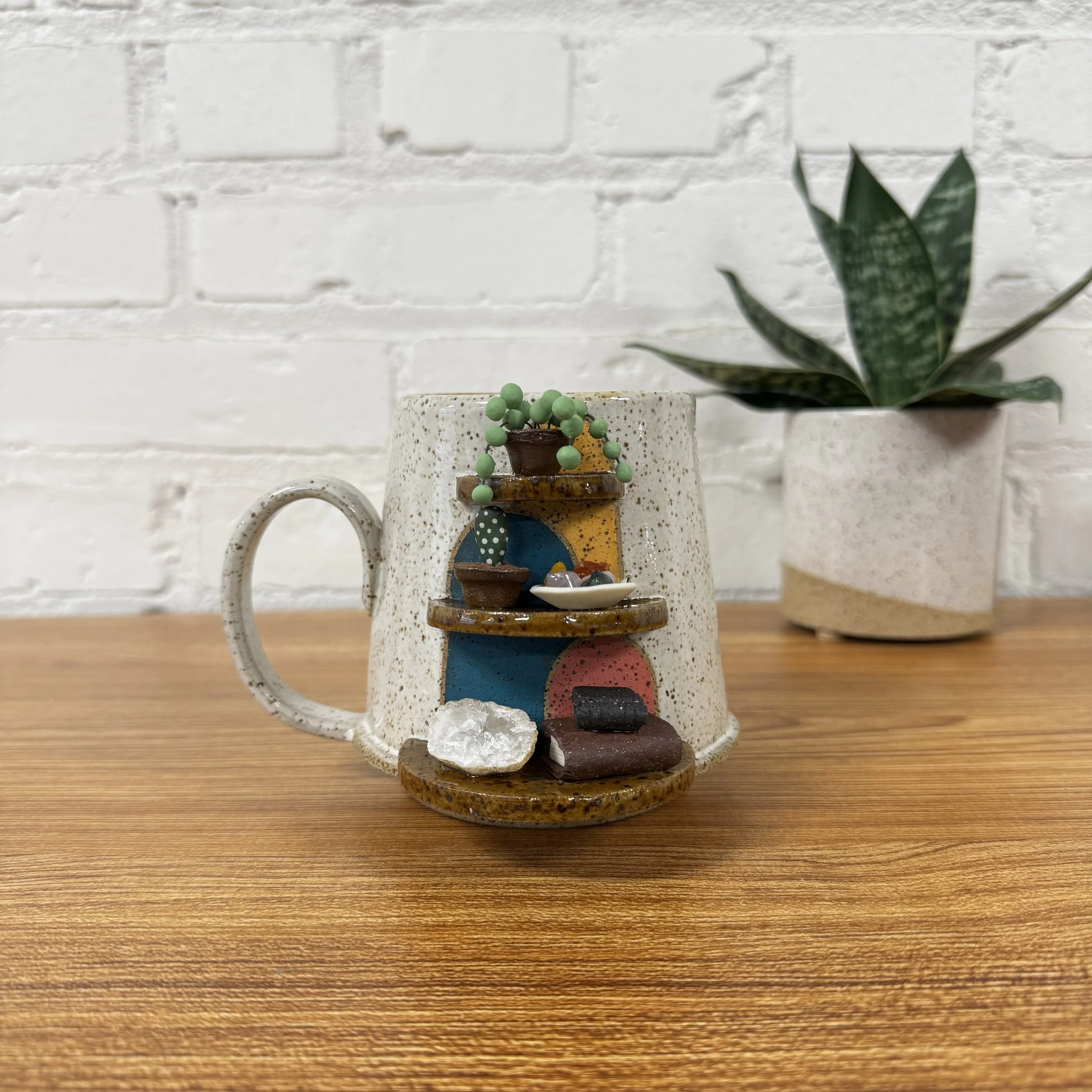 36- Arch Shelfie Blue, Pink, Yellow (Right handed drinker)