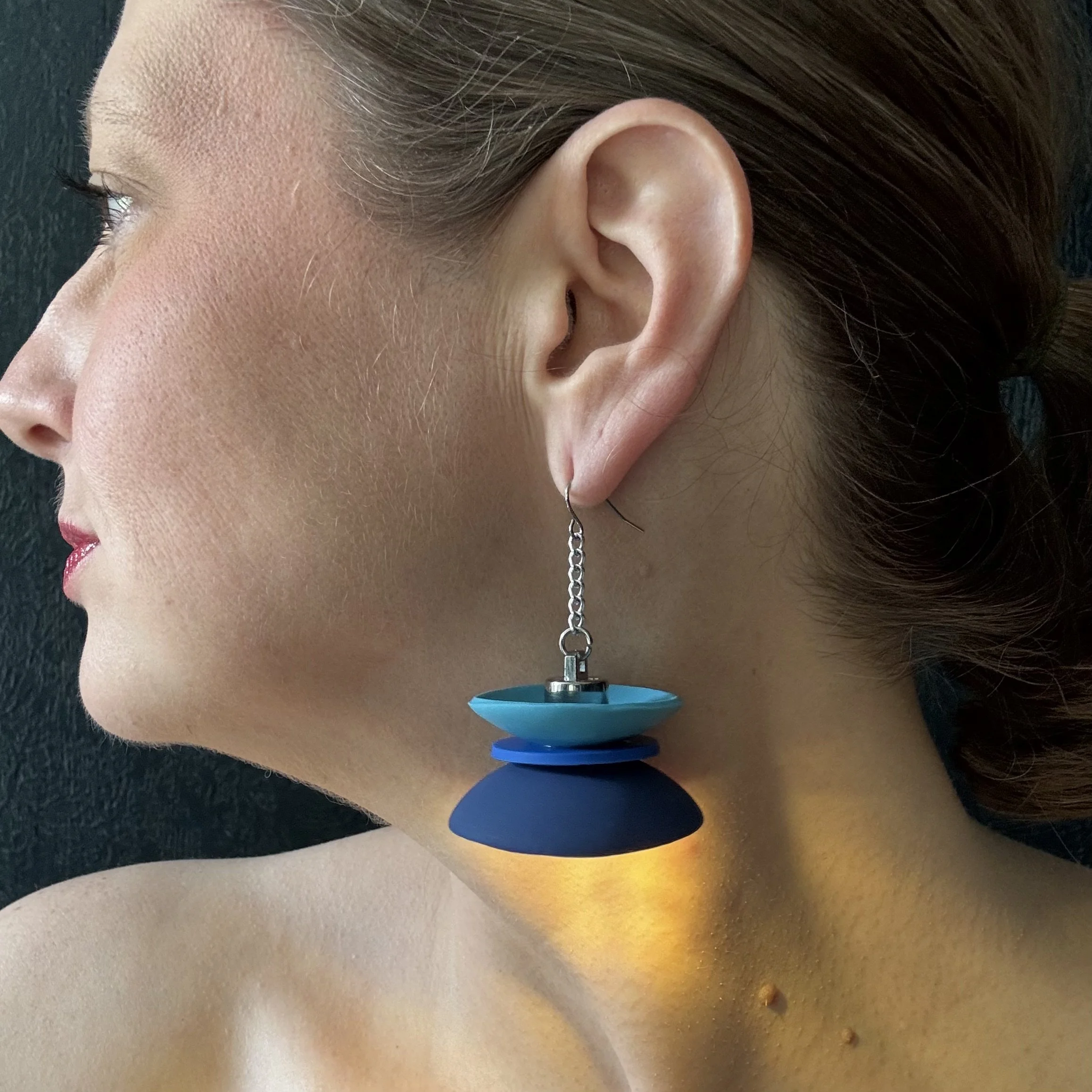 3 Tier Blue #4 Illuminated Earrings