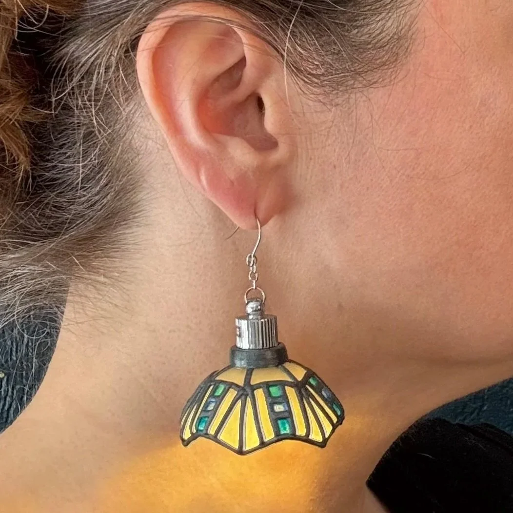 45 Ready-to-Ship Hand Leaded Stained Glass Illuminated Earrings