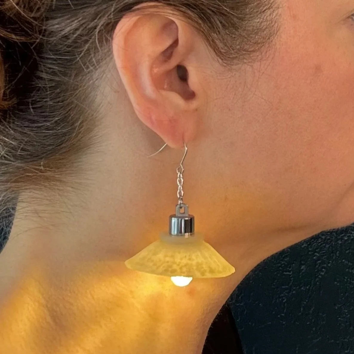 3- Ready-to-Ship Lamp Shade Illuminated Earrings