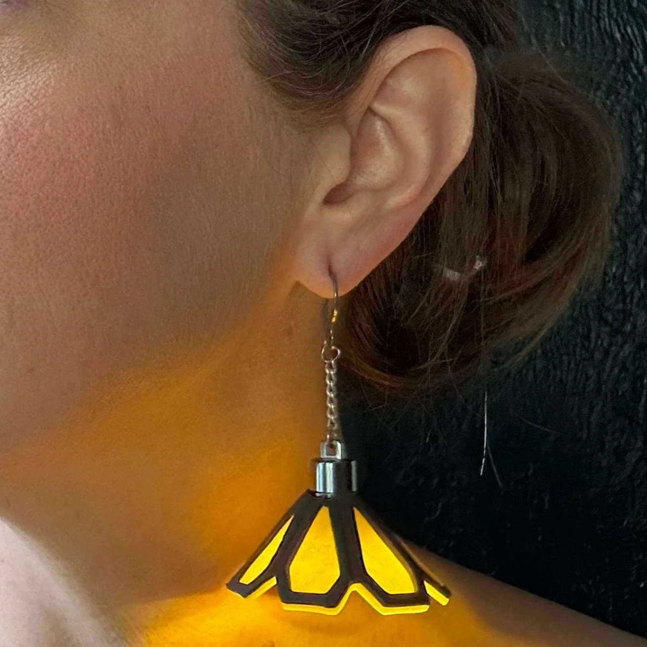 Pewter Window Stained Glass Earrings