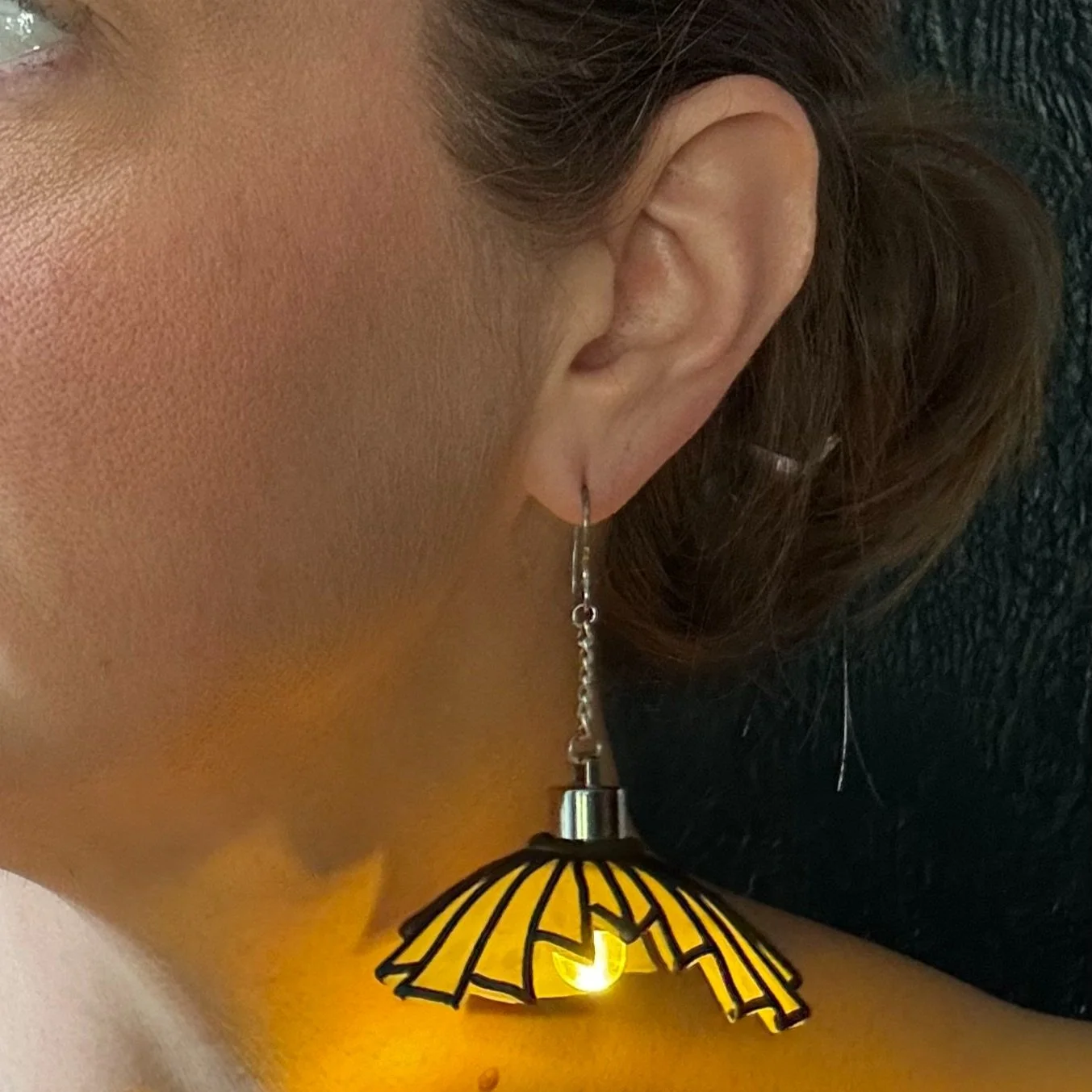 Art Deco Stained Glass Earrings