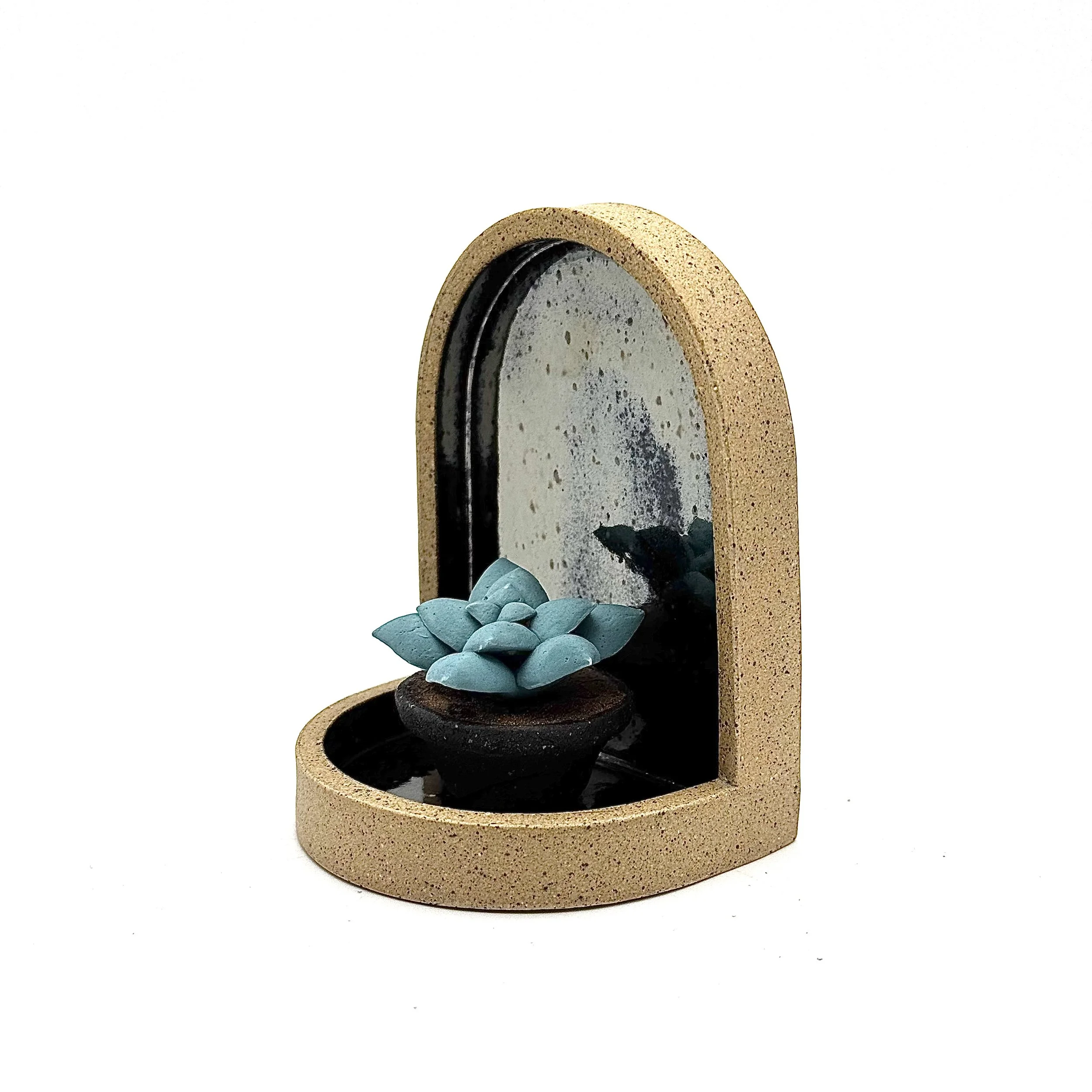 69- Wall Hanging Arch with Blue Succulent