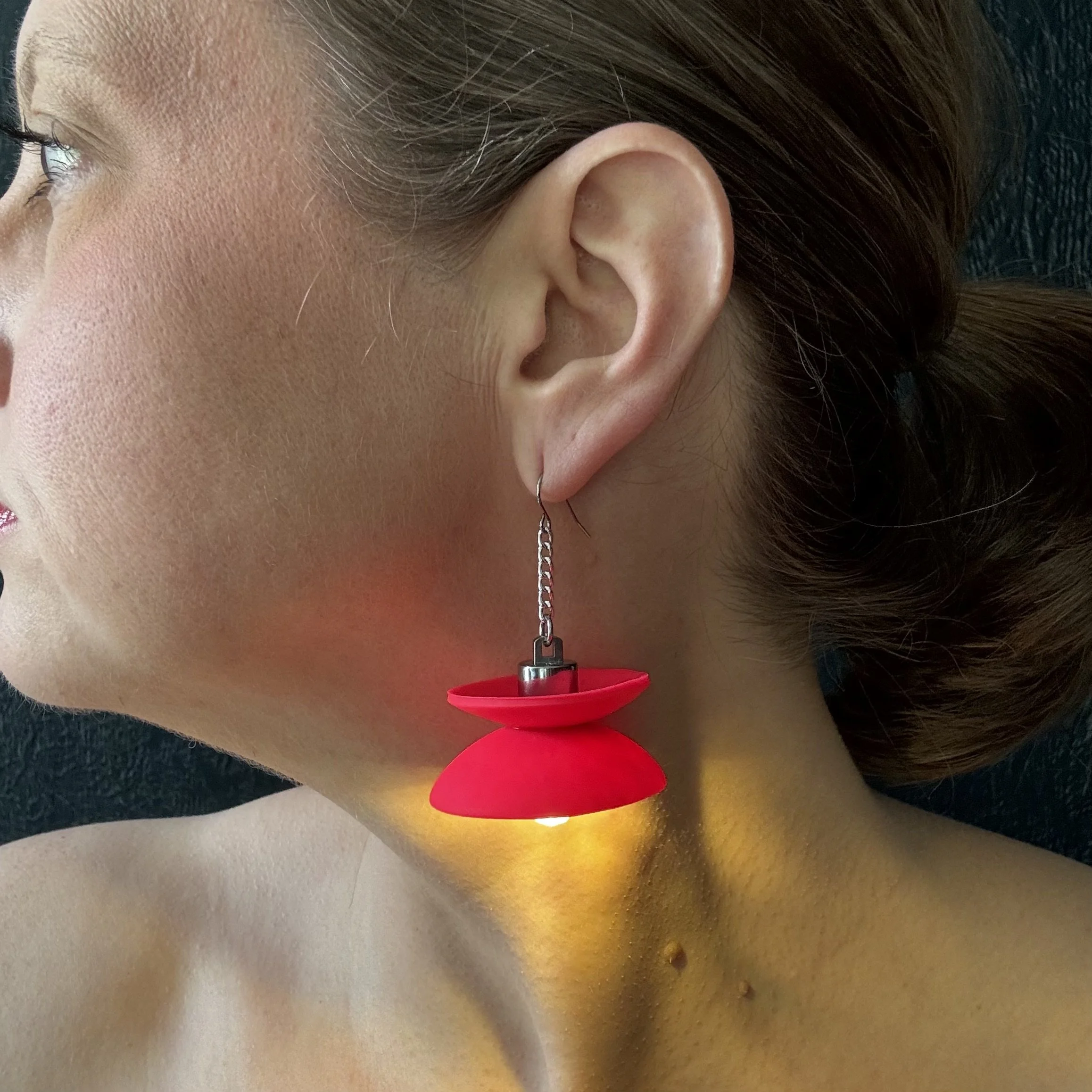 Hot Pink 2 Tier Illuminated Earrings