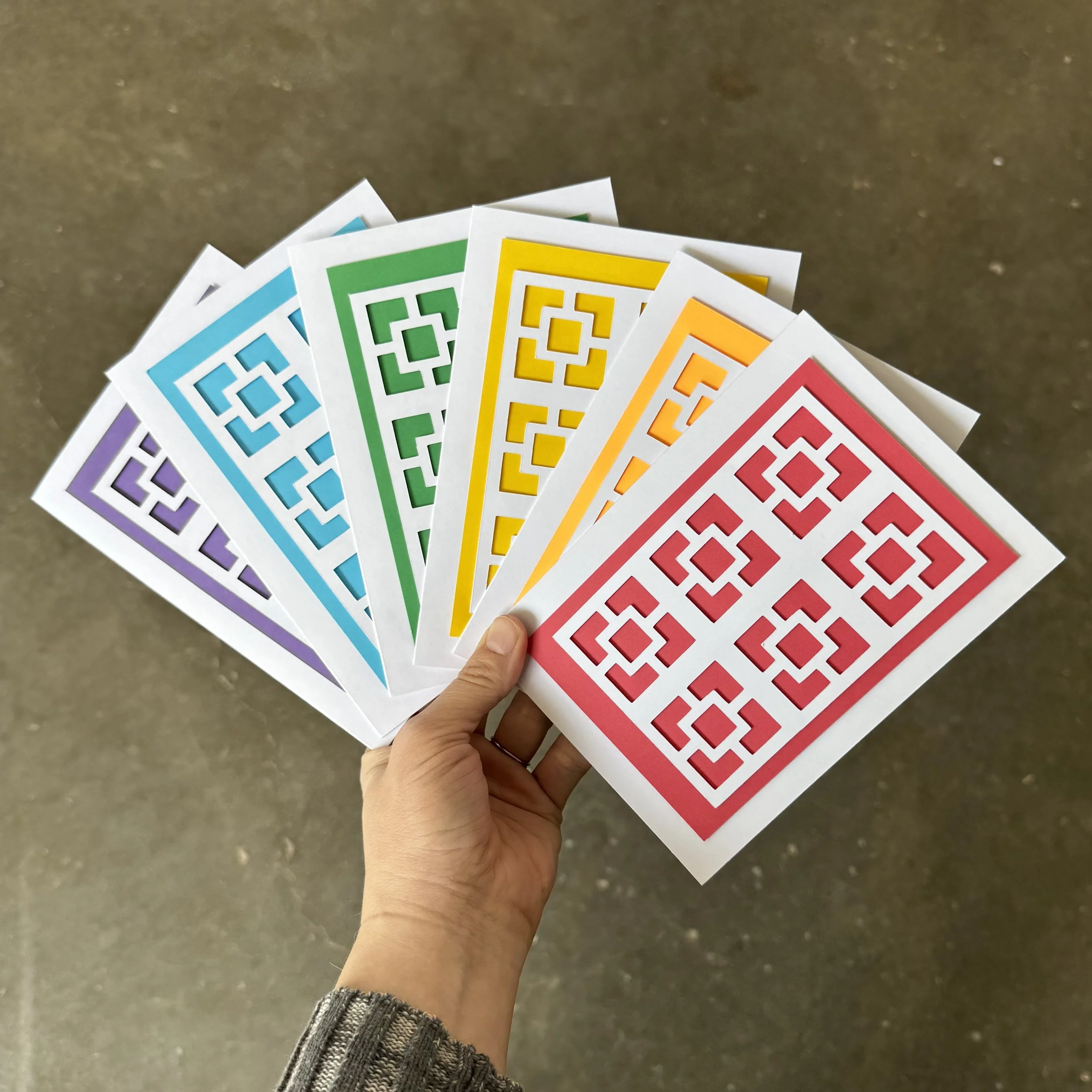 C- Breeze Block Greeting Card - Set of 6