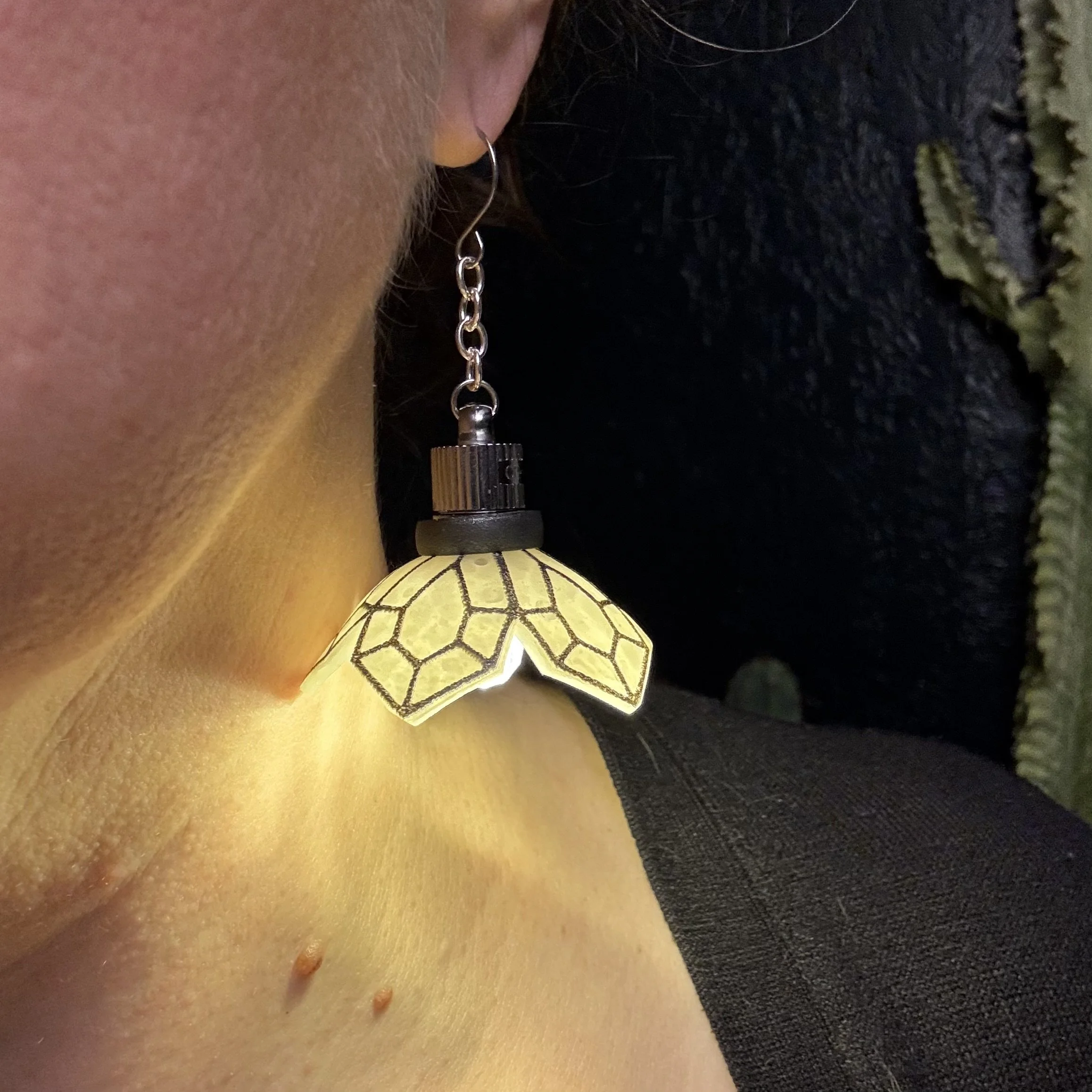 Printed Crystal Stained Glass Illuminated Earrings 38