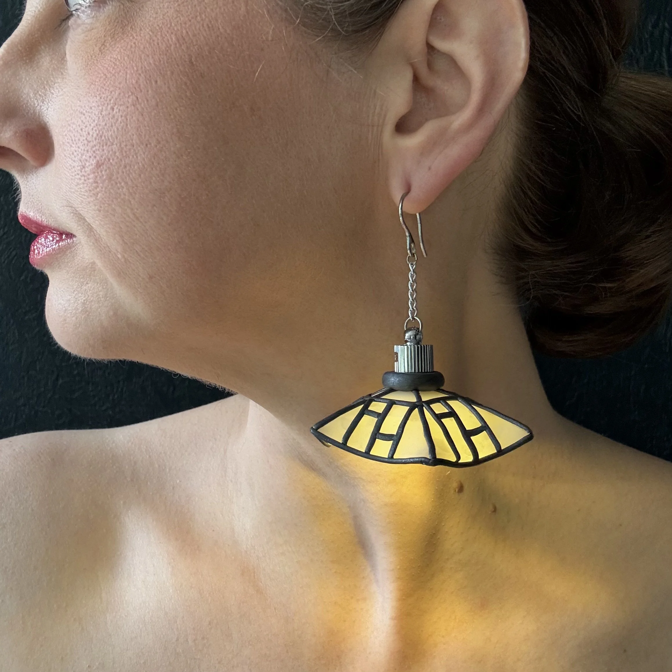 Stained Glass Illuminated Chandeliearring #9