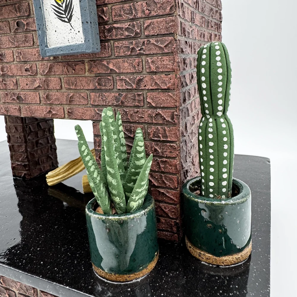 9-Preorder Brick Platform Palo Santo/ Incense Burning Fireplace + Mini Log  Holder  Kate Schroeder Ceramics