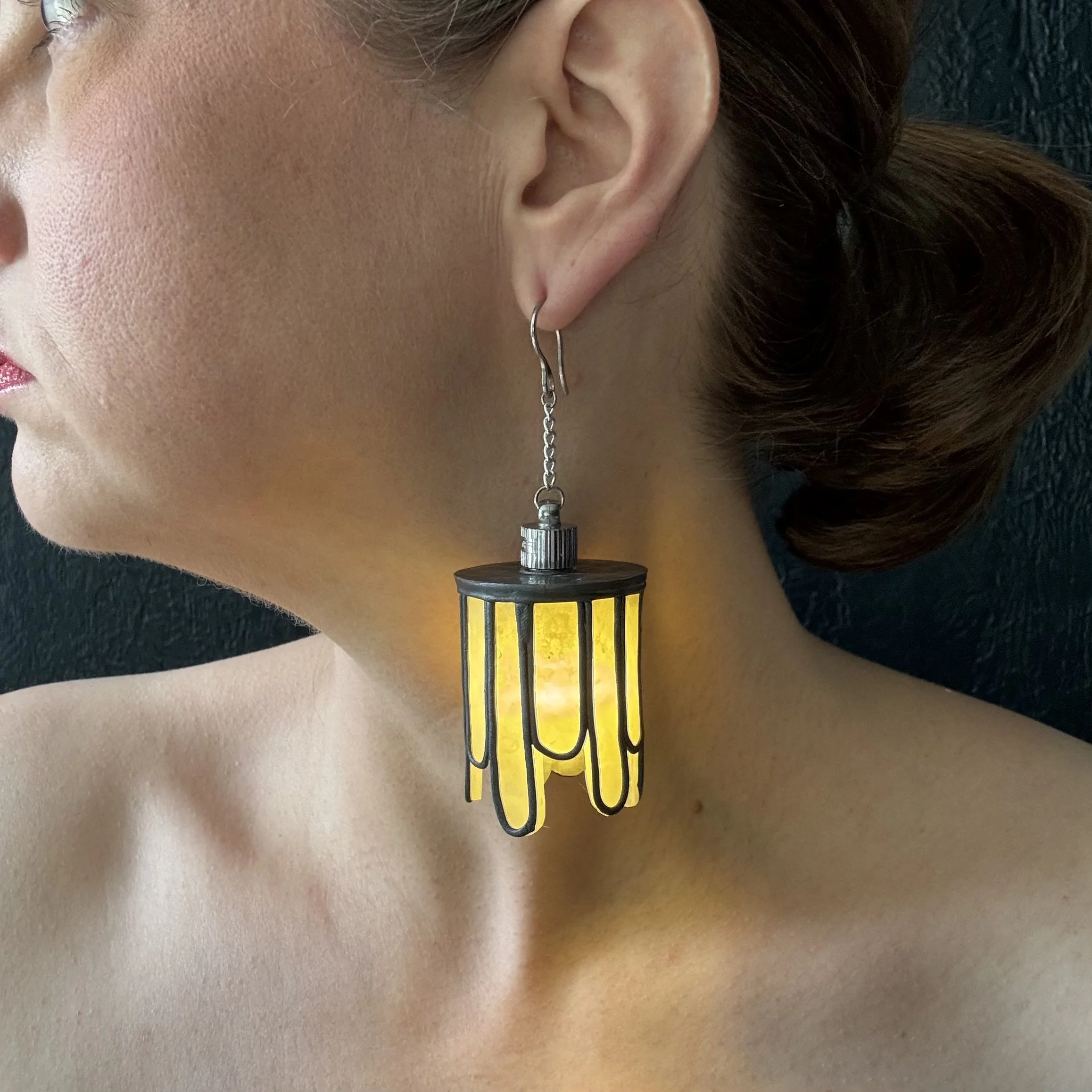 Stained Glass Illuminated Chandeliearring # 22