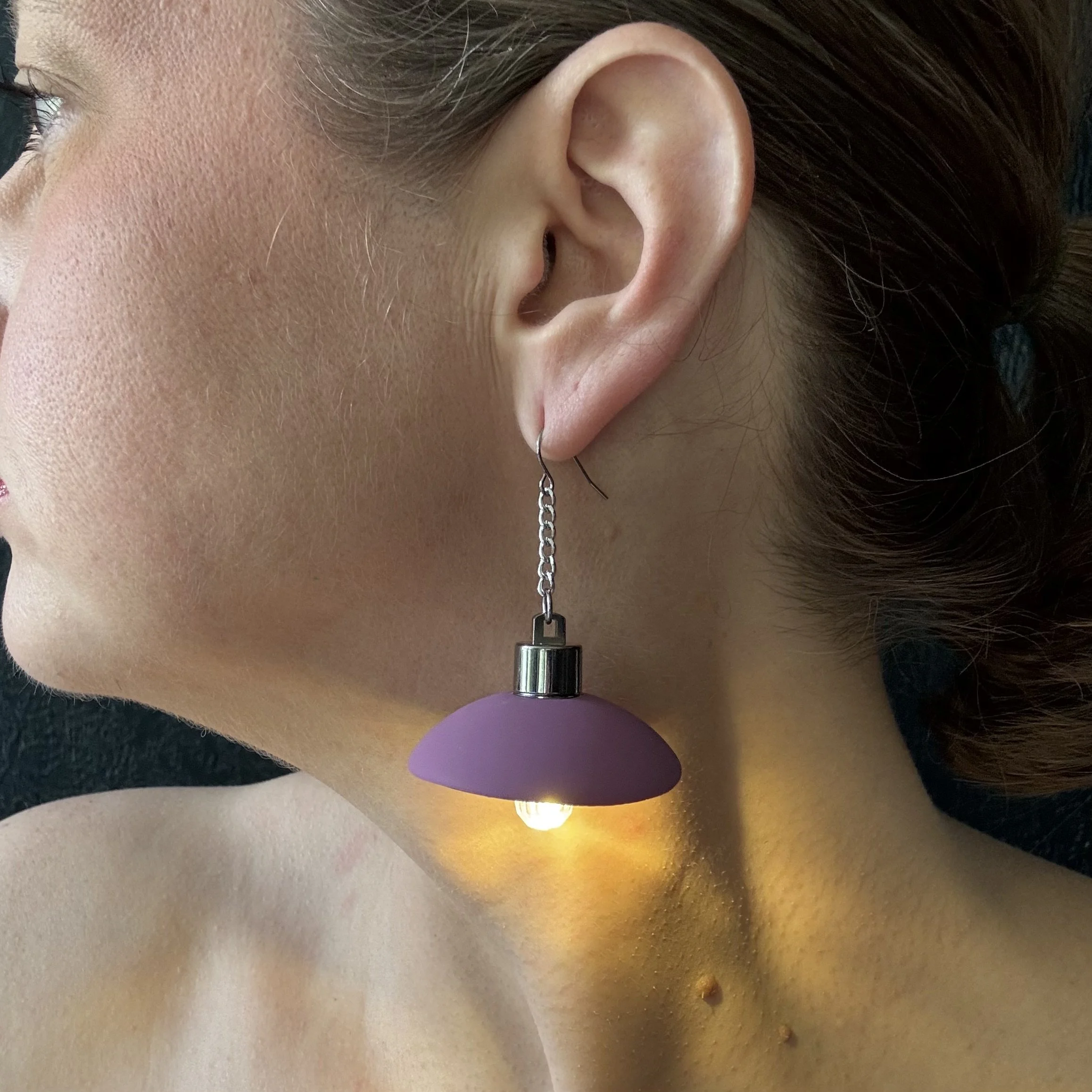 Light Purple Dome Illuminated Earrings