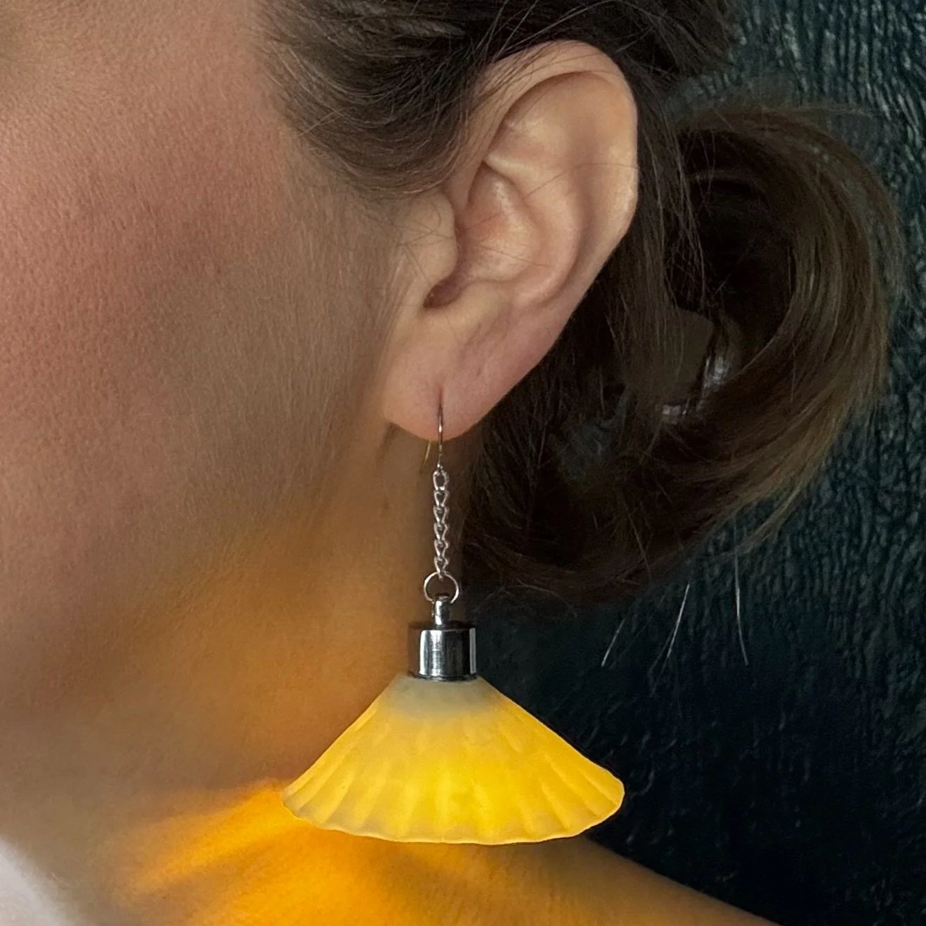 Patterned Lamp Shade Pendant Earrings 2