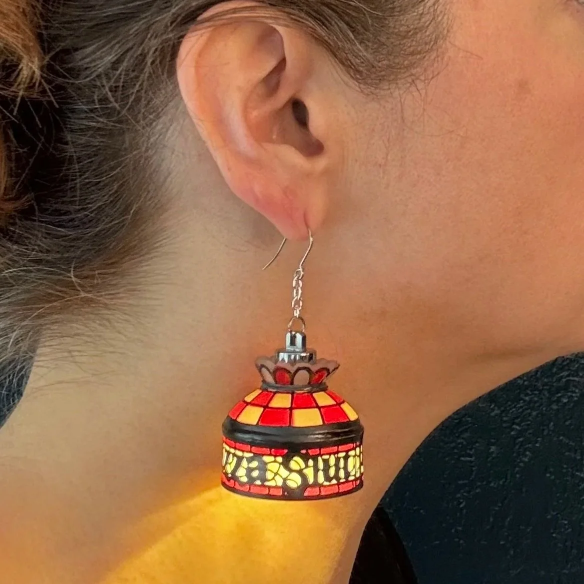 20- PREORDER - Pizza Slut Stained Glass Earrings (Ship Date 6-8 week)