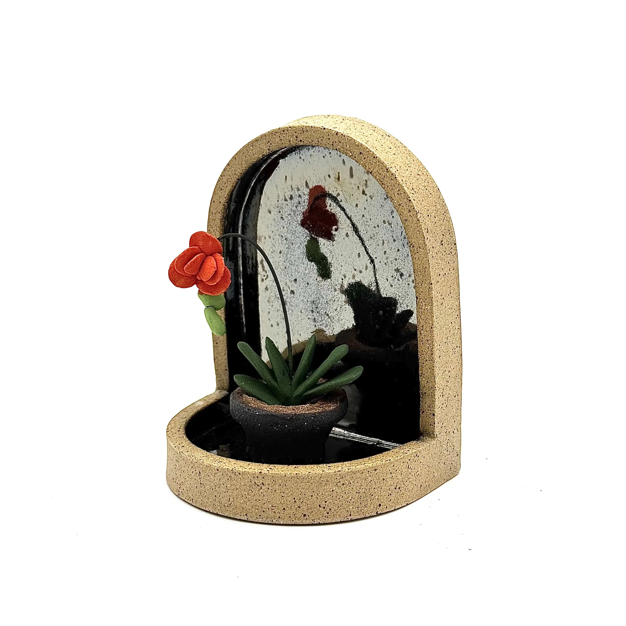 66- Wall Hanging Arch with Orange Orchid