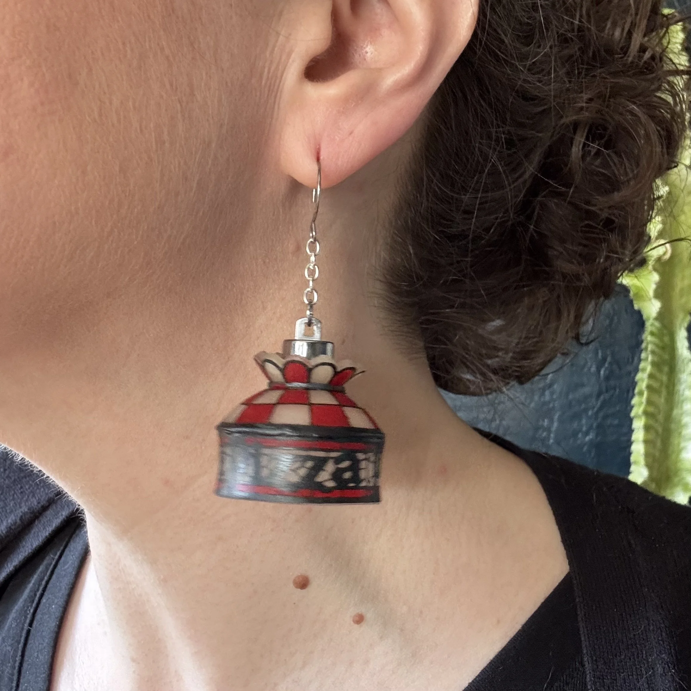 Pizza Slut Stained Glass Earrings