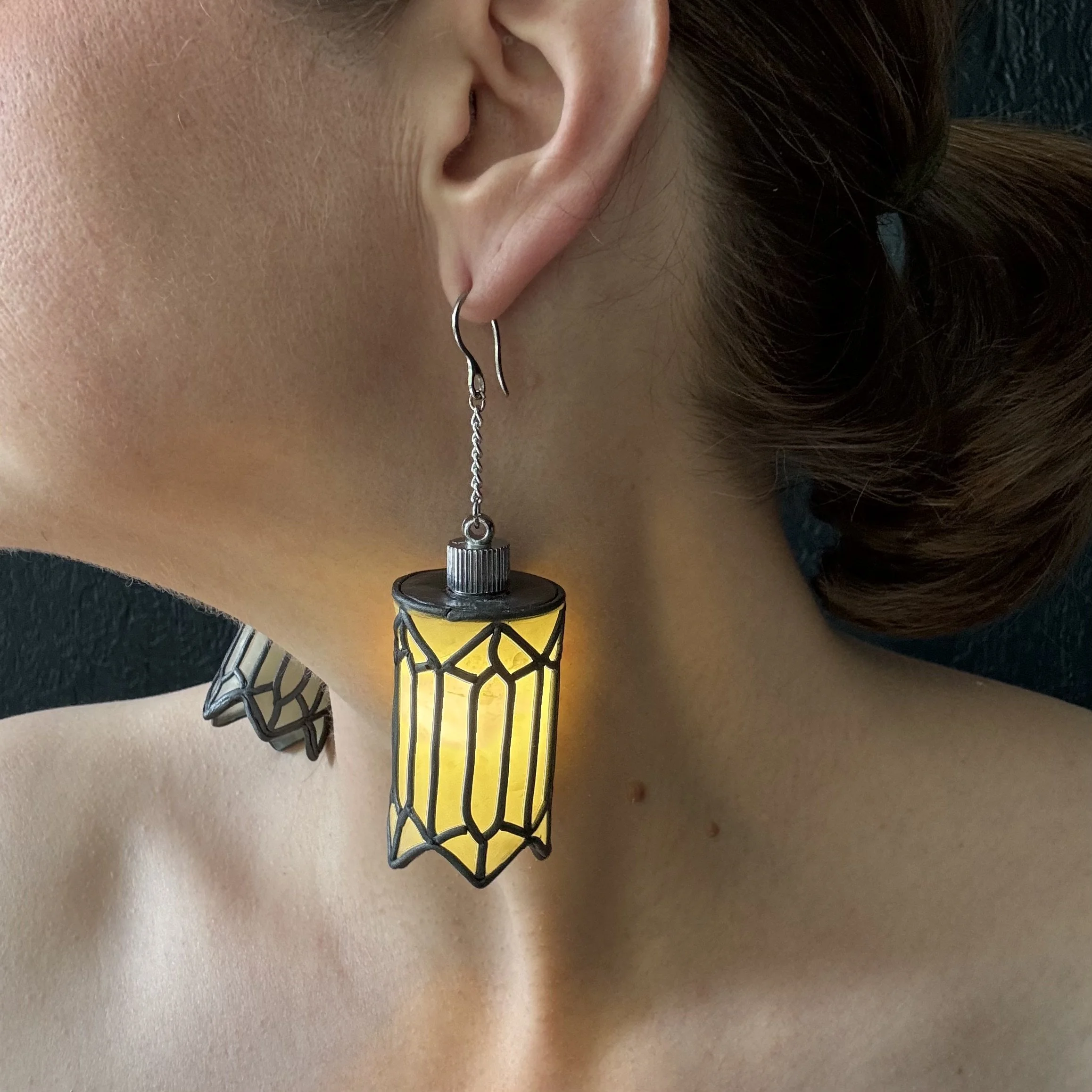 Stained Glass Illuminated Chandeliearring # 21