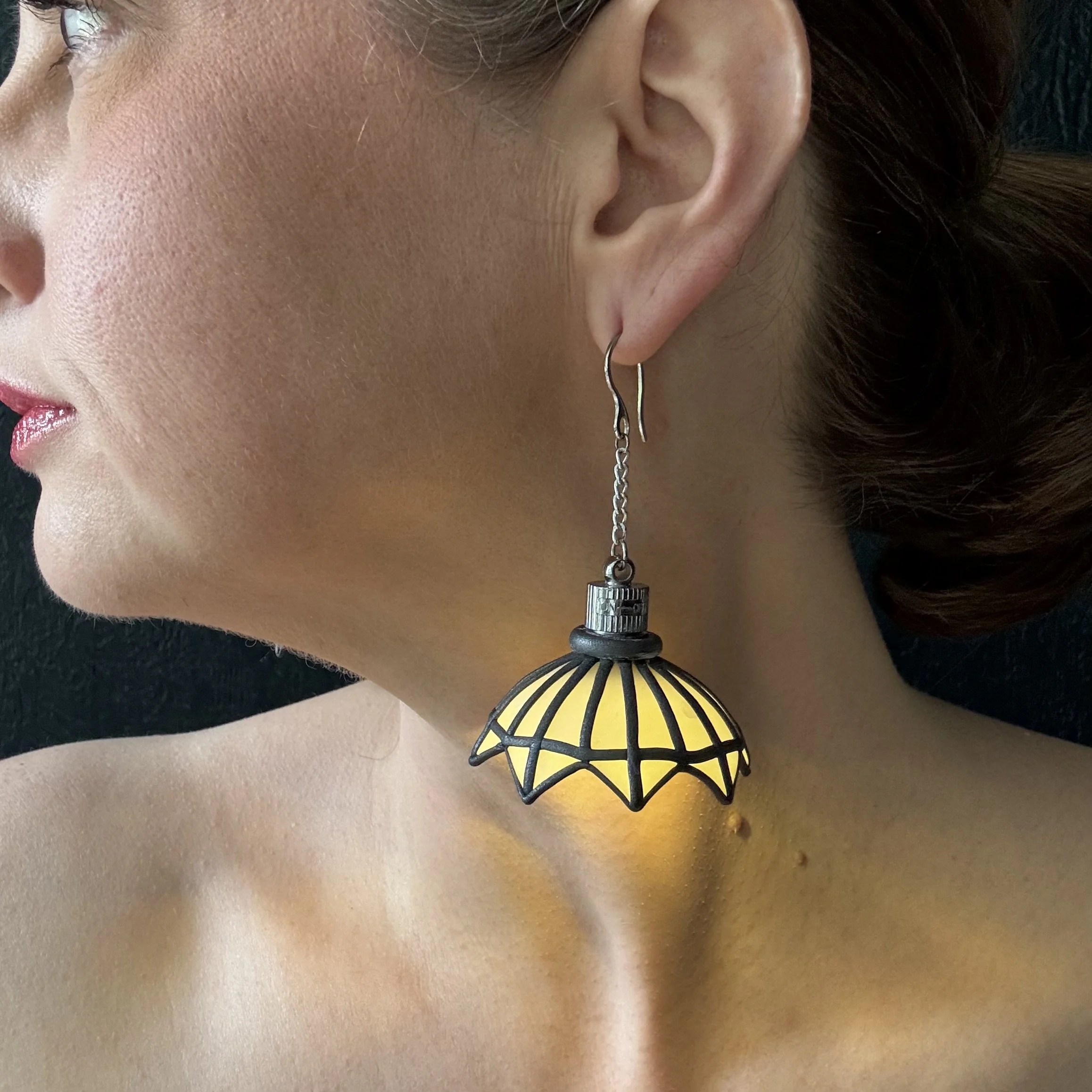 Stained Glass Illuminated Chandeliearring # 16