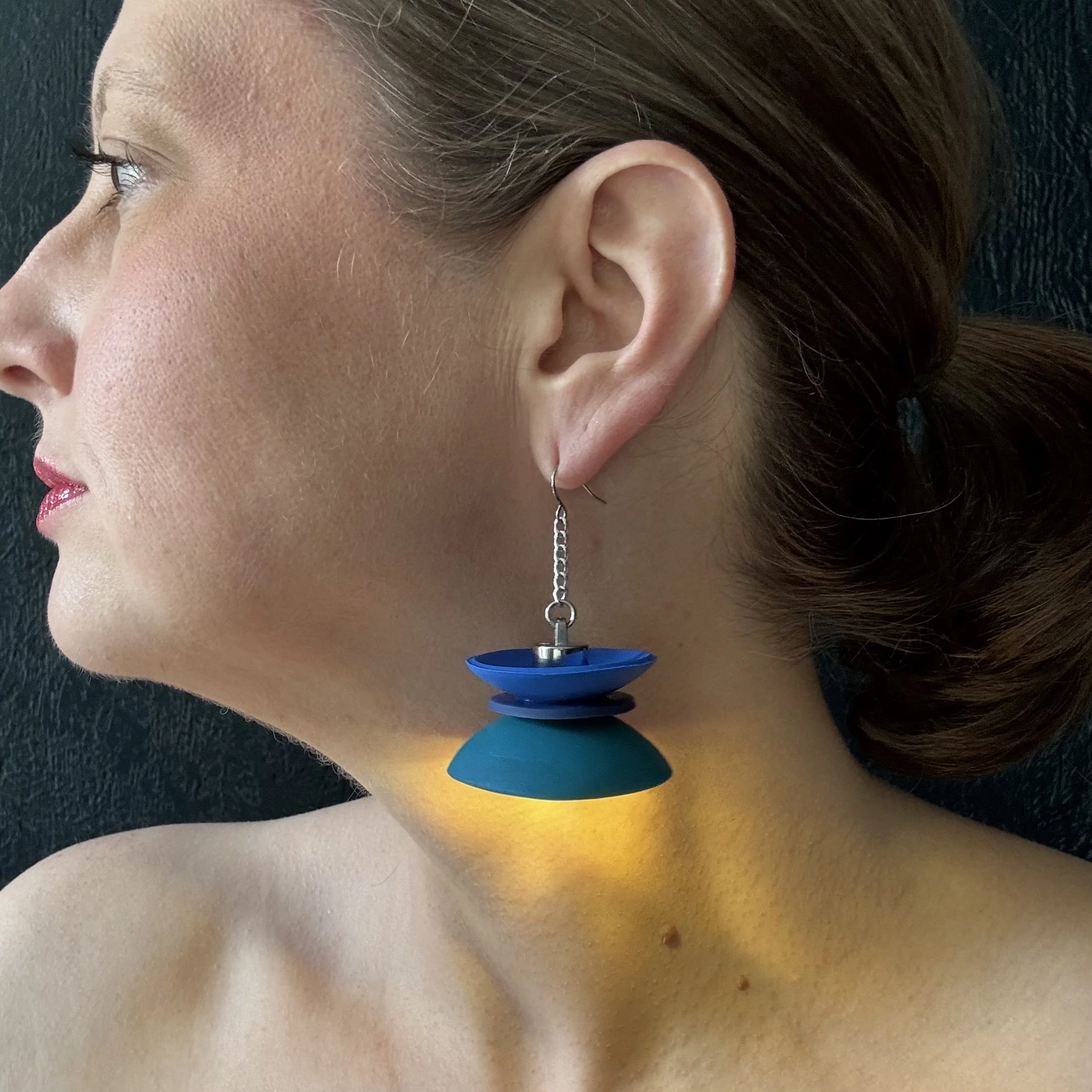 3 Tier Blue #3 Illuminated Earrings