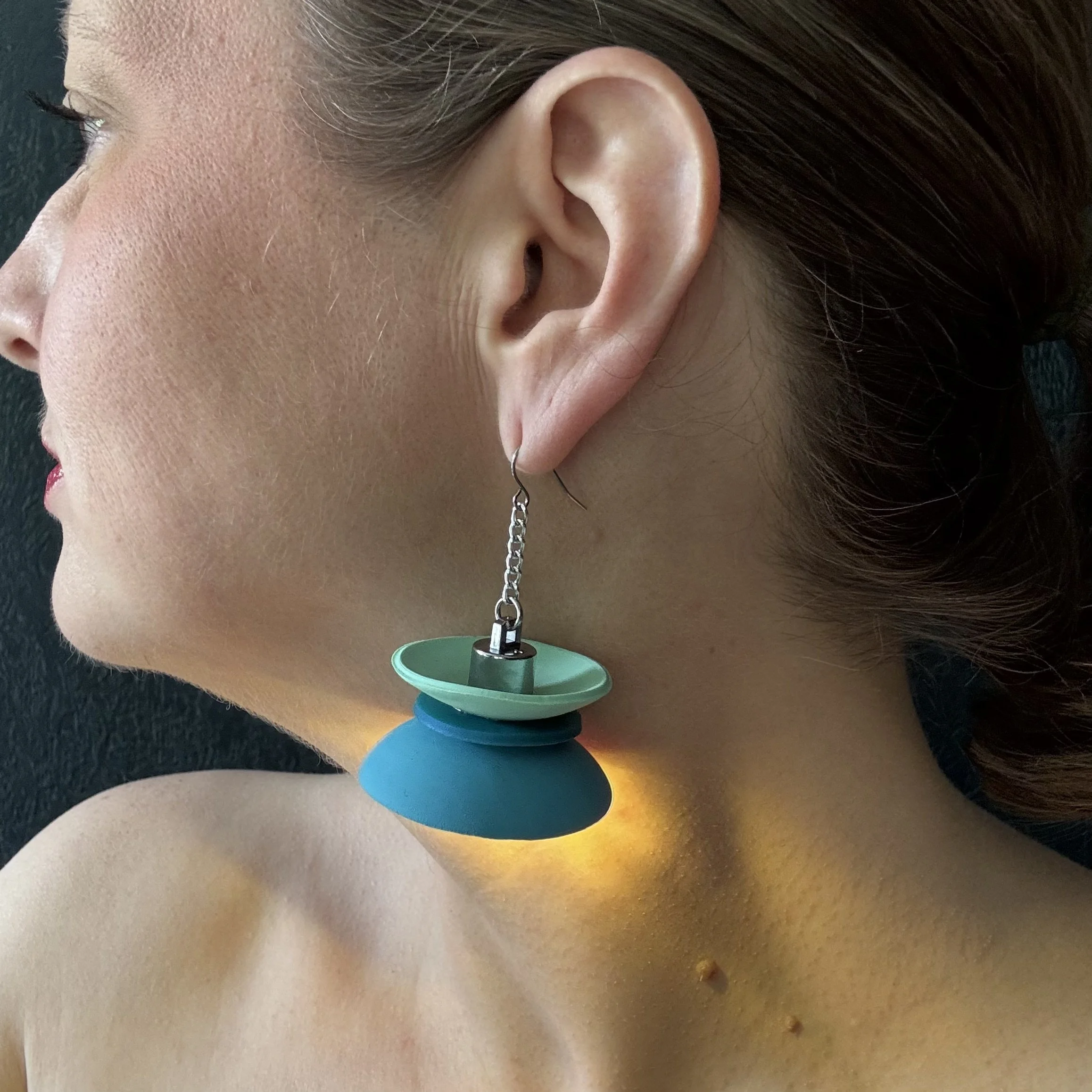 3 Tier Blue #2 Illuminated Earrings