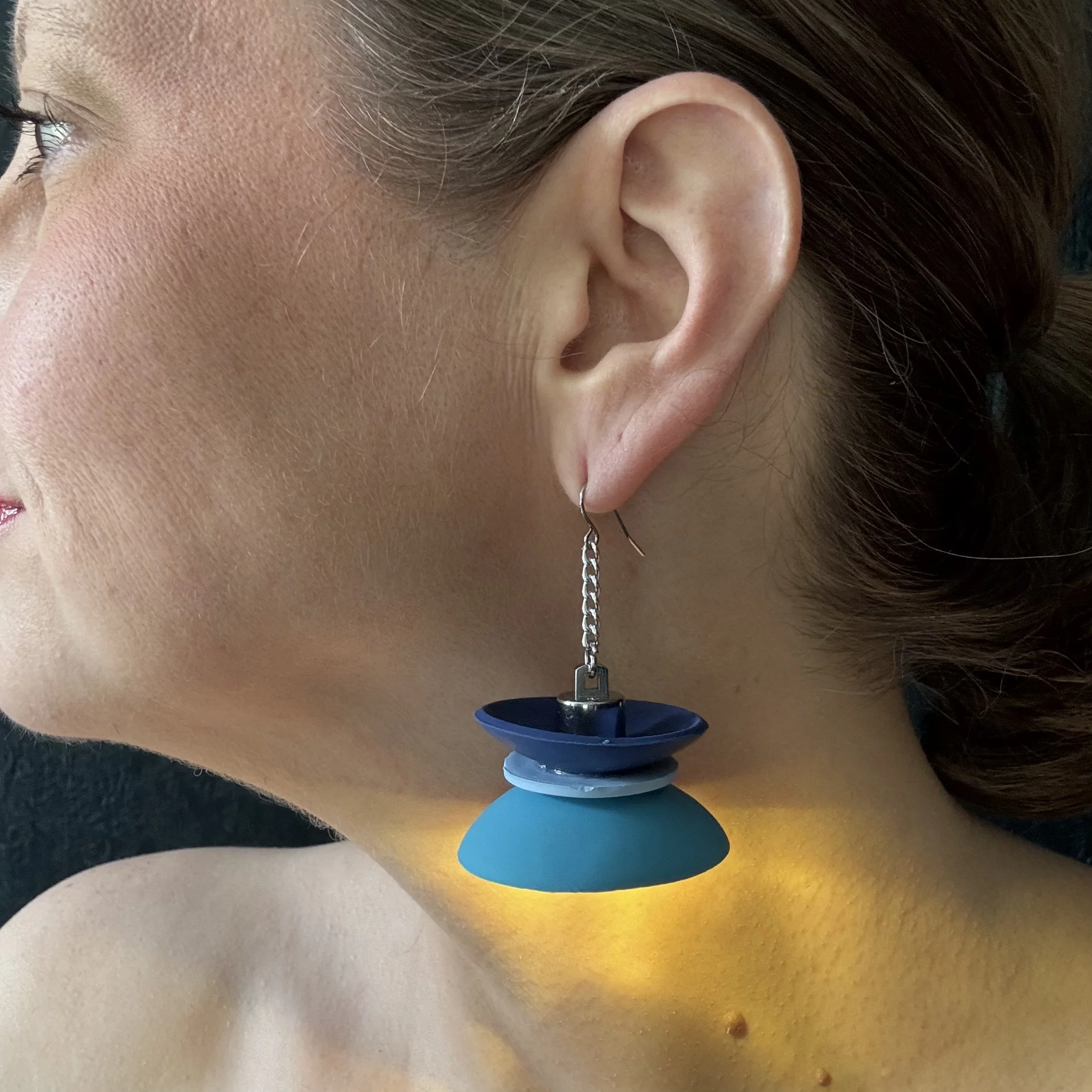 3 Tier Blue #5 Illuminated Earrings