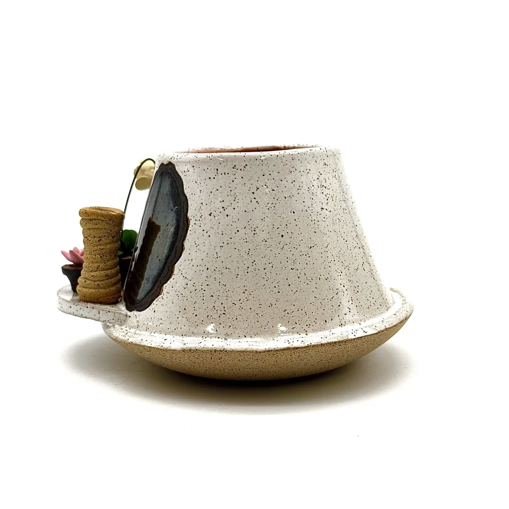 29- Low Tapered Gallery Wall Mug with Coil Pot and Red Jasper