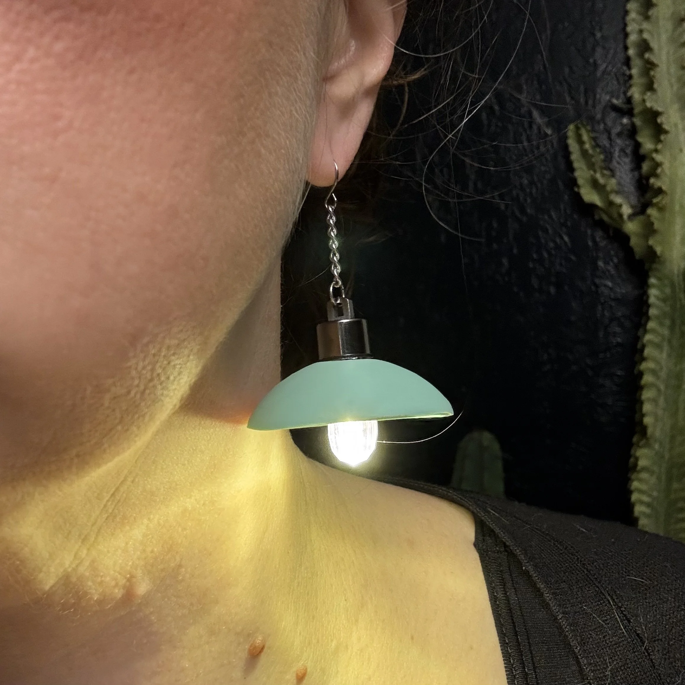 Light Blue Dome Illuminated Earring 21