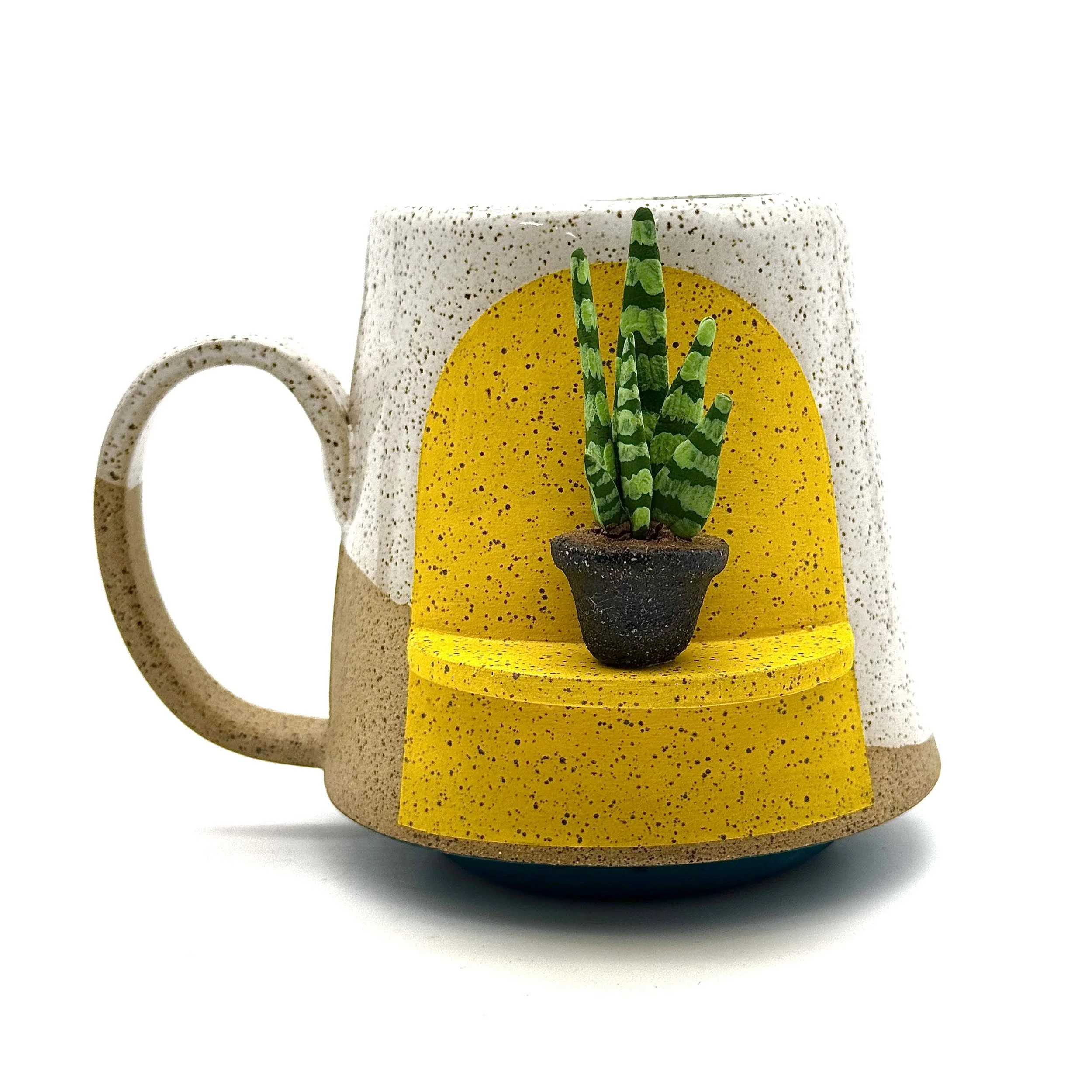 44- Minimal Shape Mug with Yellow Arch (most suitable for right handed drinkers)