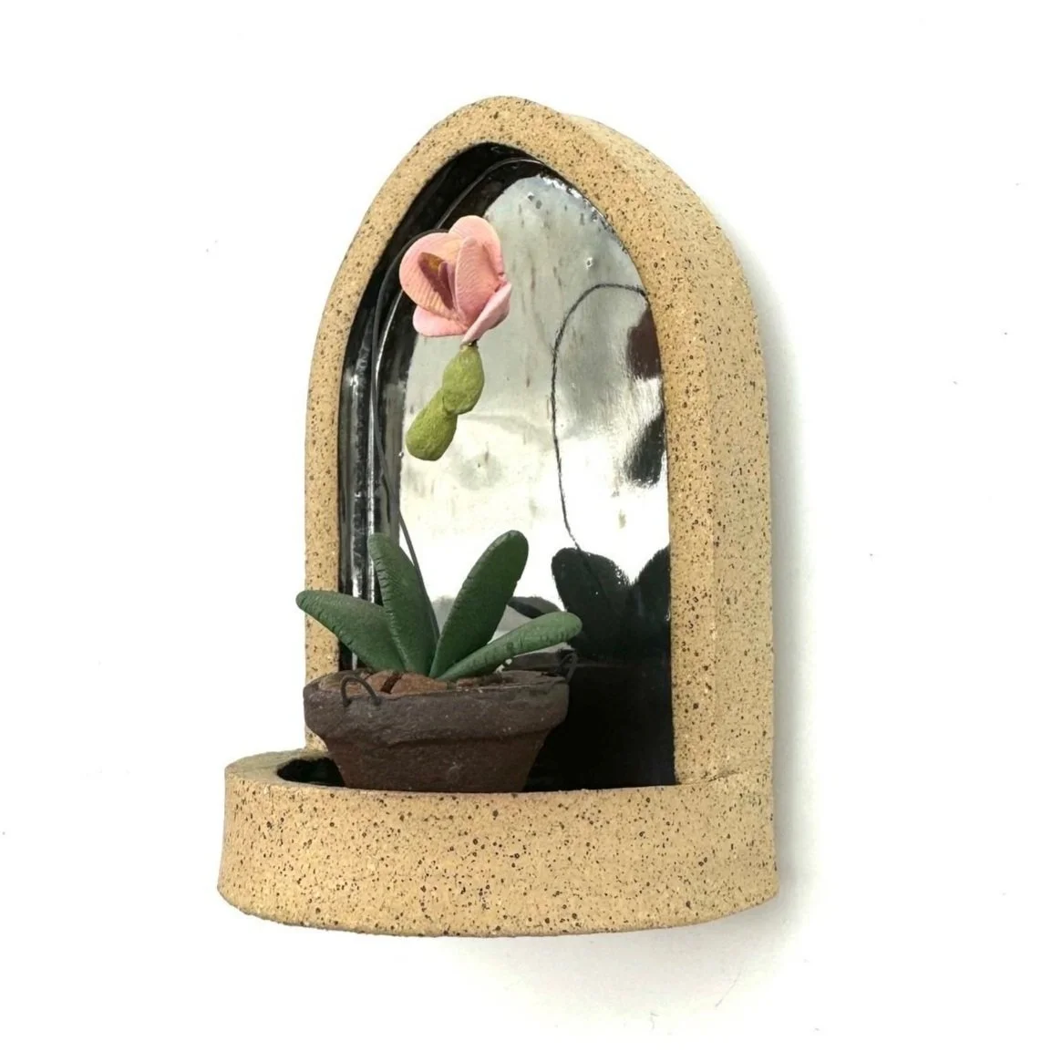 Large Gothic Wall Hanging Arch with Pink Orchid