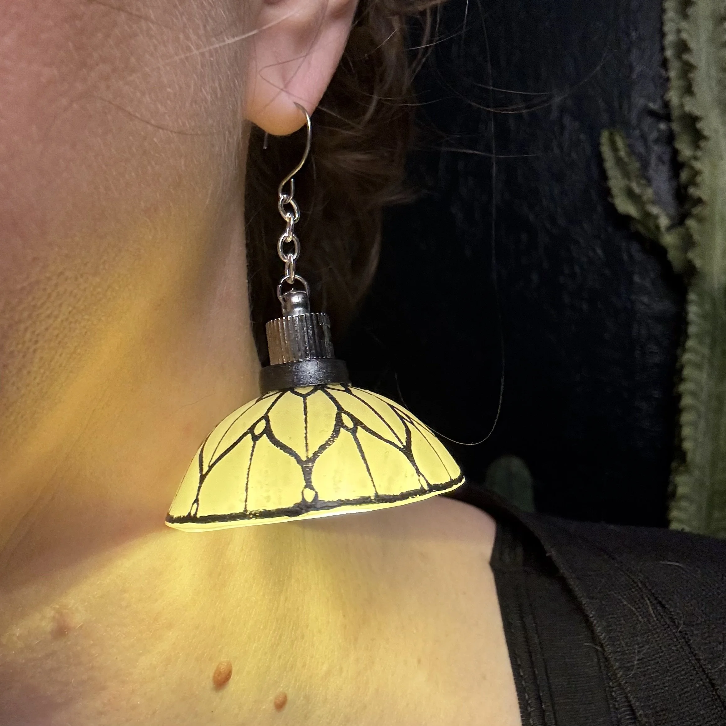 Large Printed Stained Glass Illuminated Earrings 30