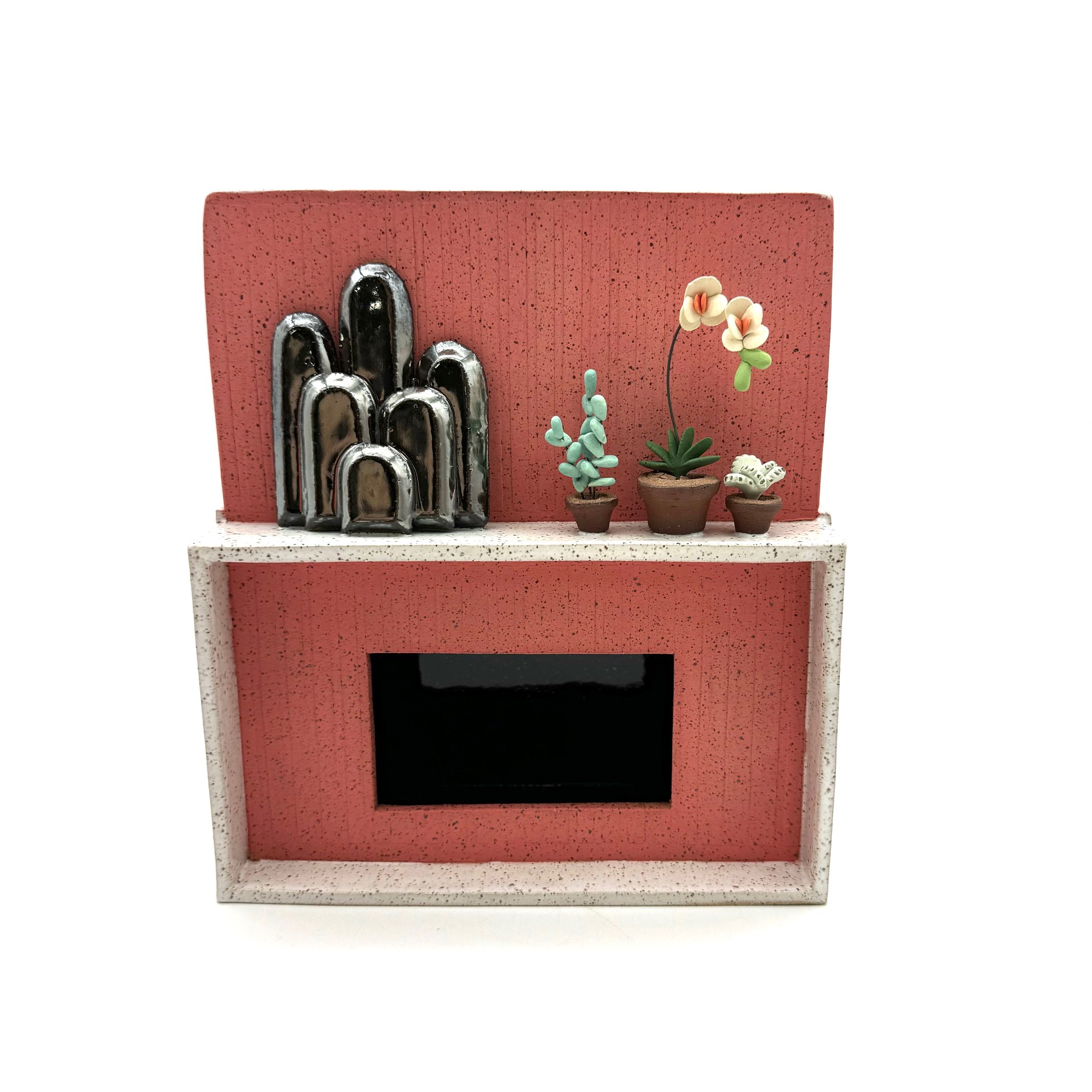 Pink Art Deco Palo Santo Burning Fireplace