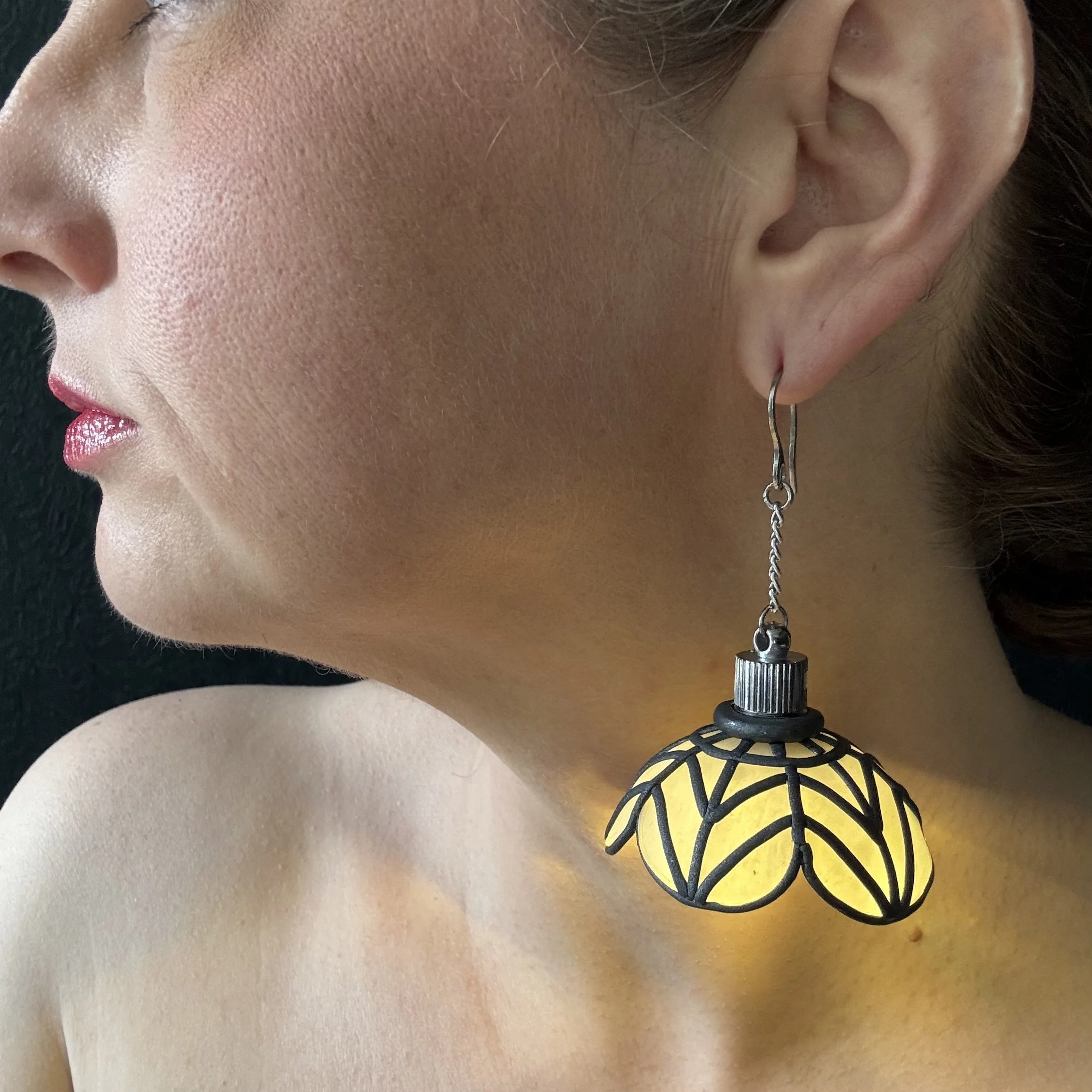 Stained Glass Illuminated Chandeliearring # 17