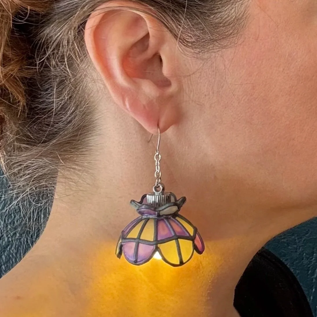 46 Ready-to-Ship Hand Leaded Stained Glass Illuminated Earrings