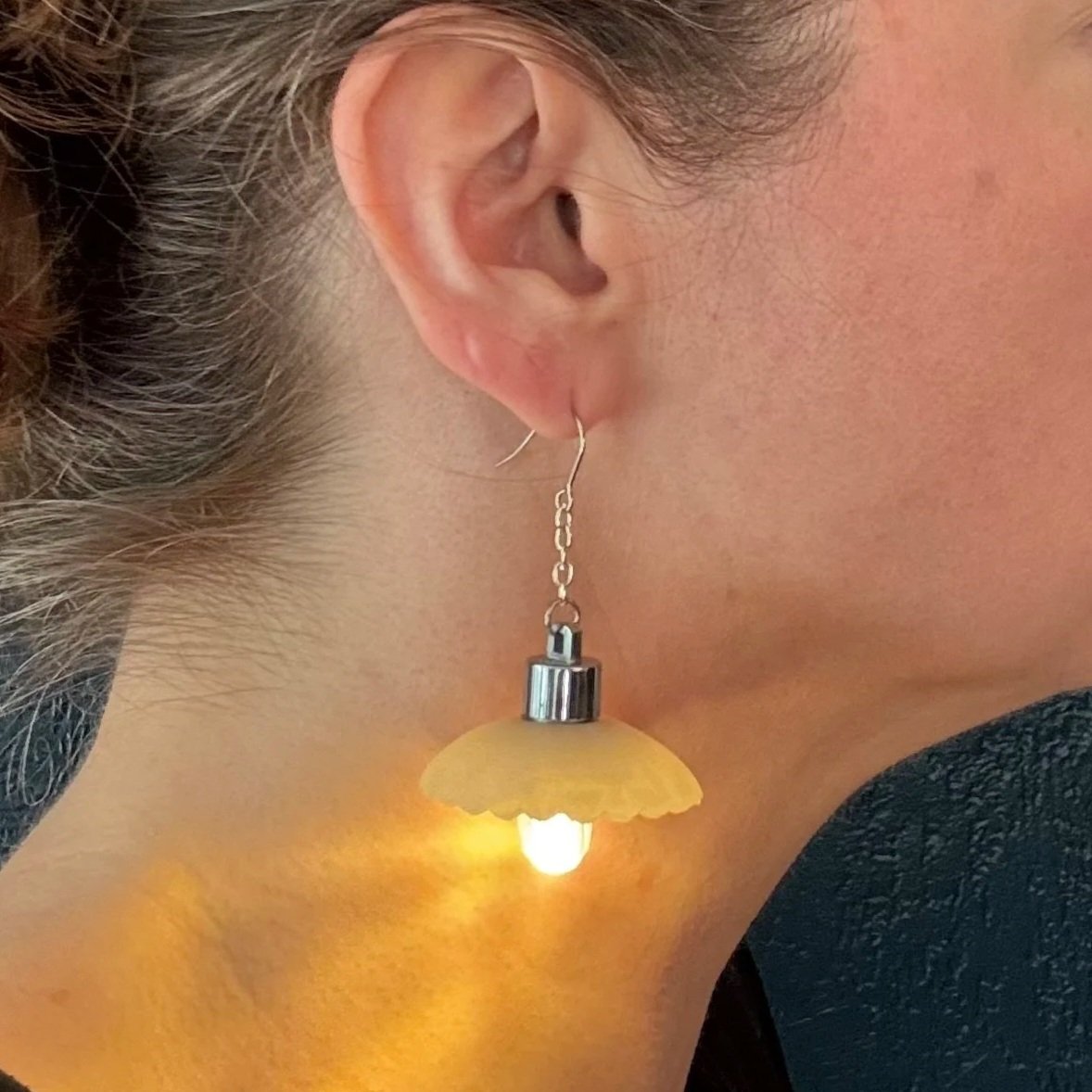 1- Ready-to-Ship  Tiny Scallop Illuminated Earrings
