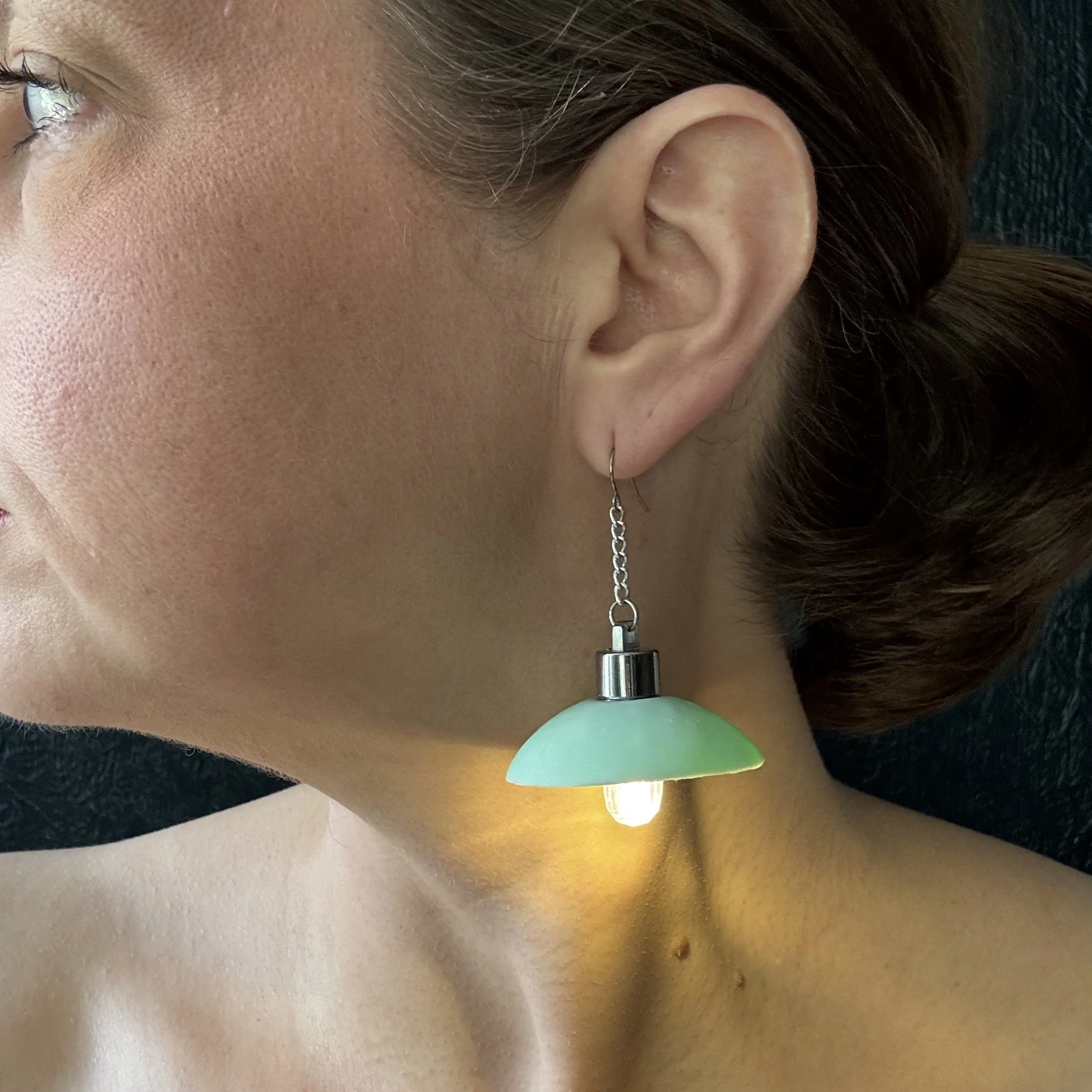 Sea Foam Dome Illuminated Earrings