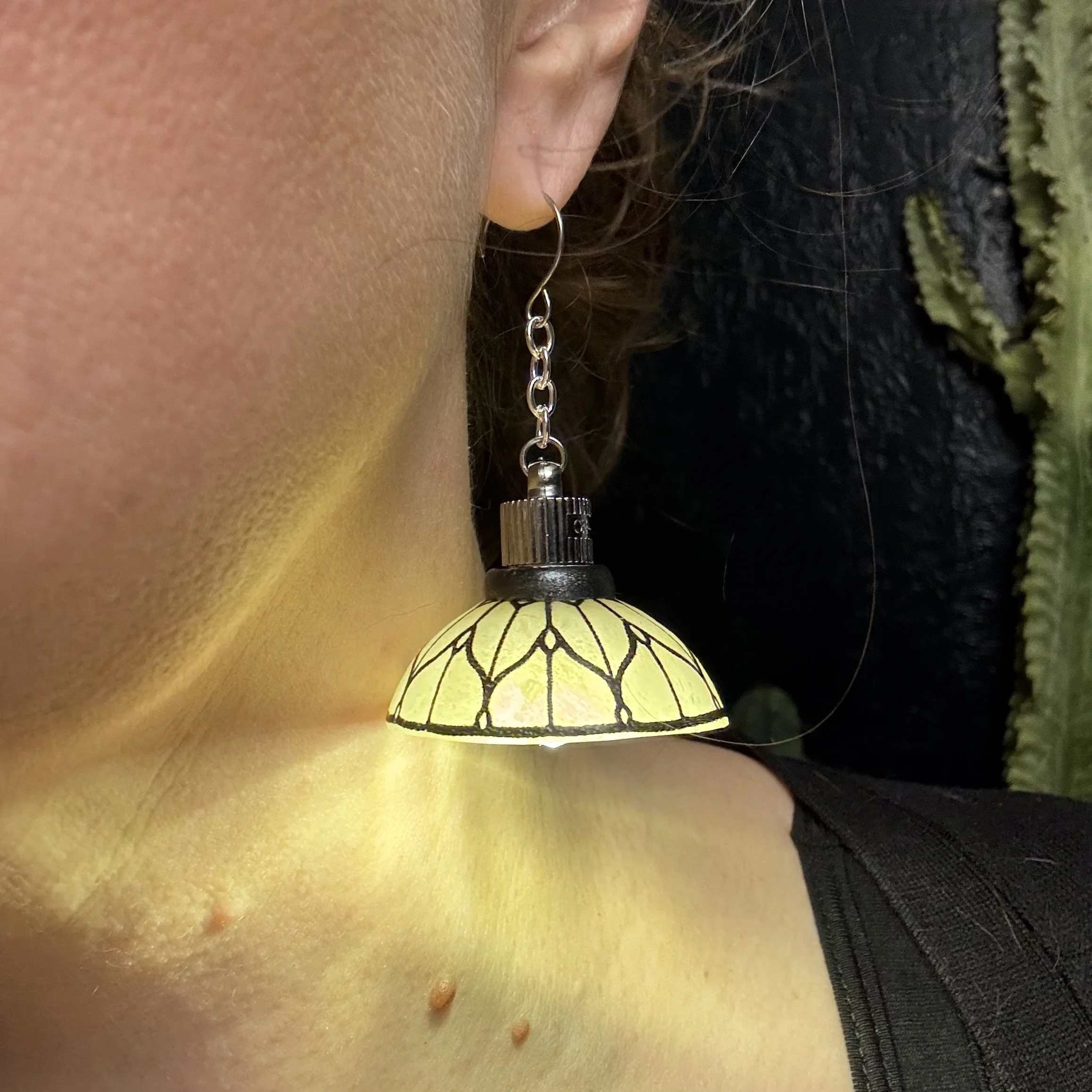 Small Printed Stained Glass Illuminated Earrings 29