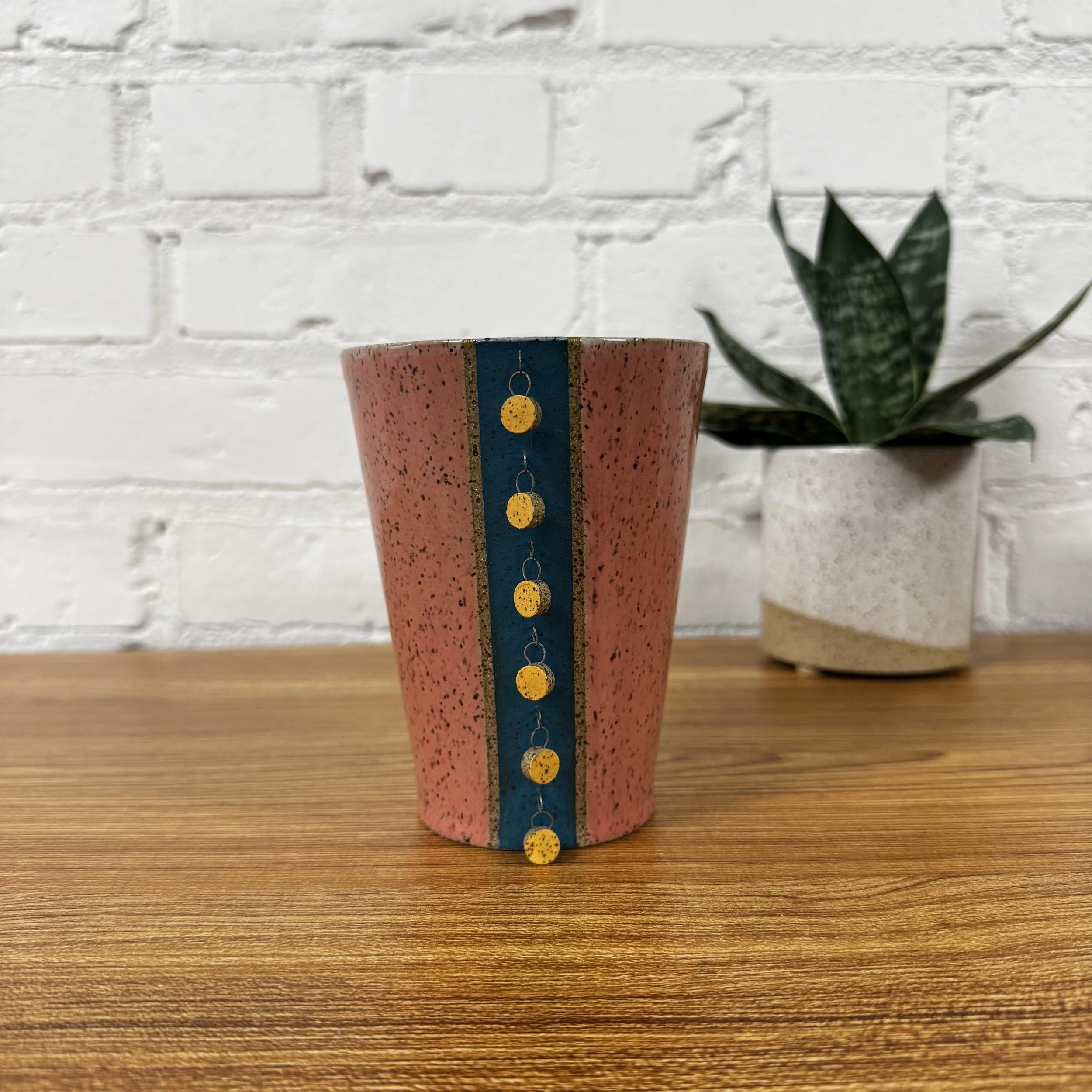 20- Pink, Blue and Yellow Jingly Tumbler