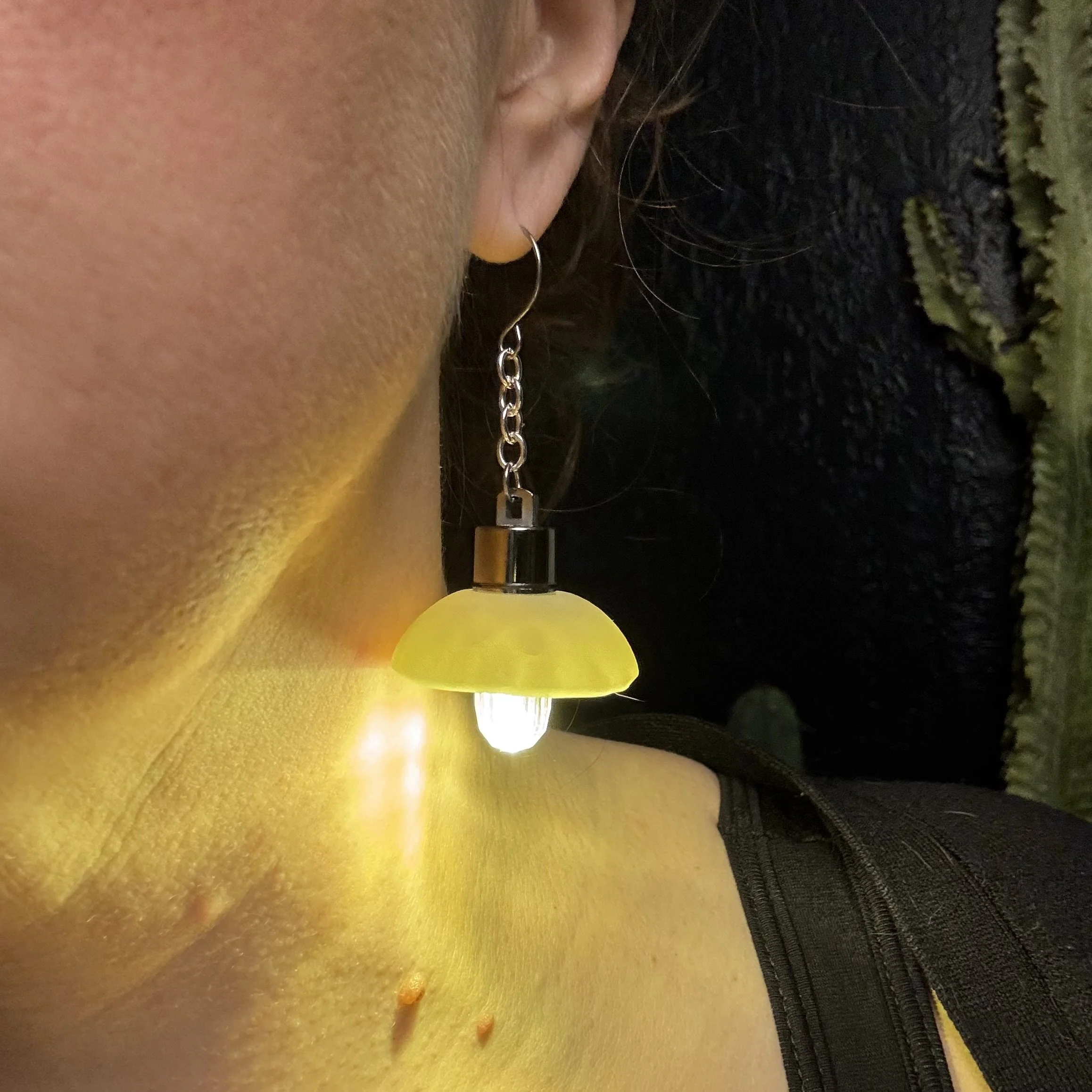 Tiny Glow in the Dark Dome Illuminated Earrings 17
