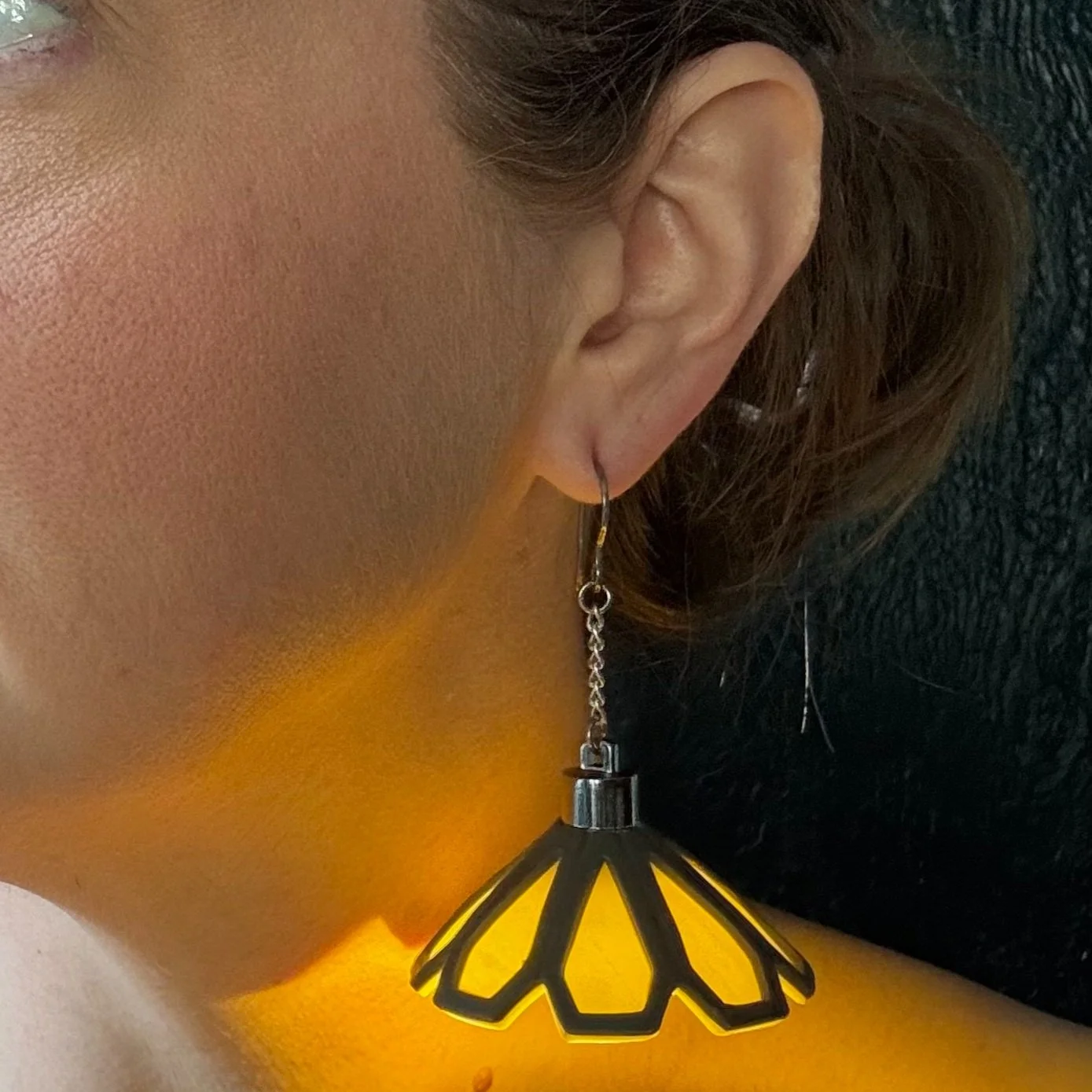 Grey Window Stained Glass Earrings